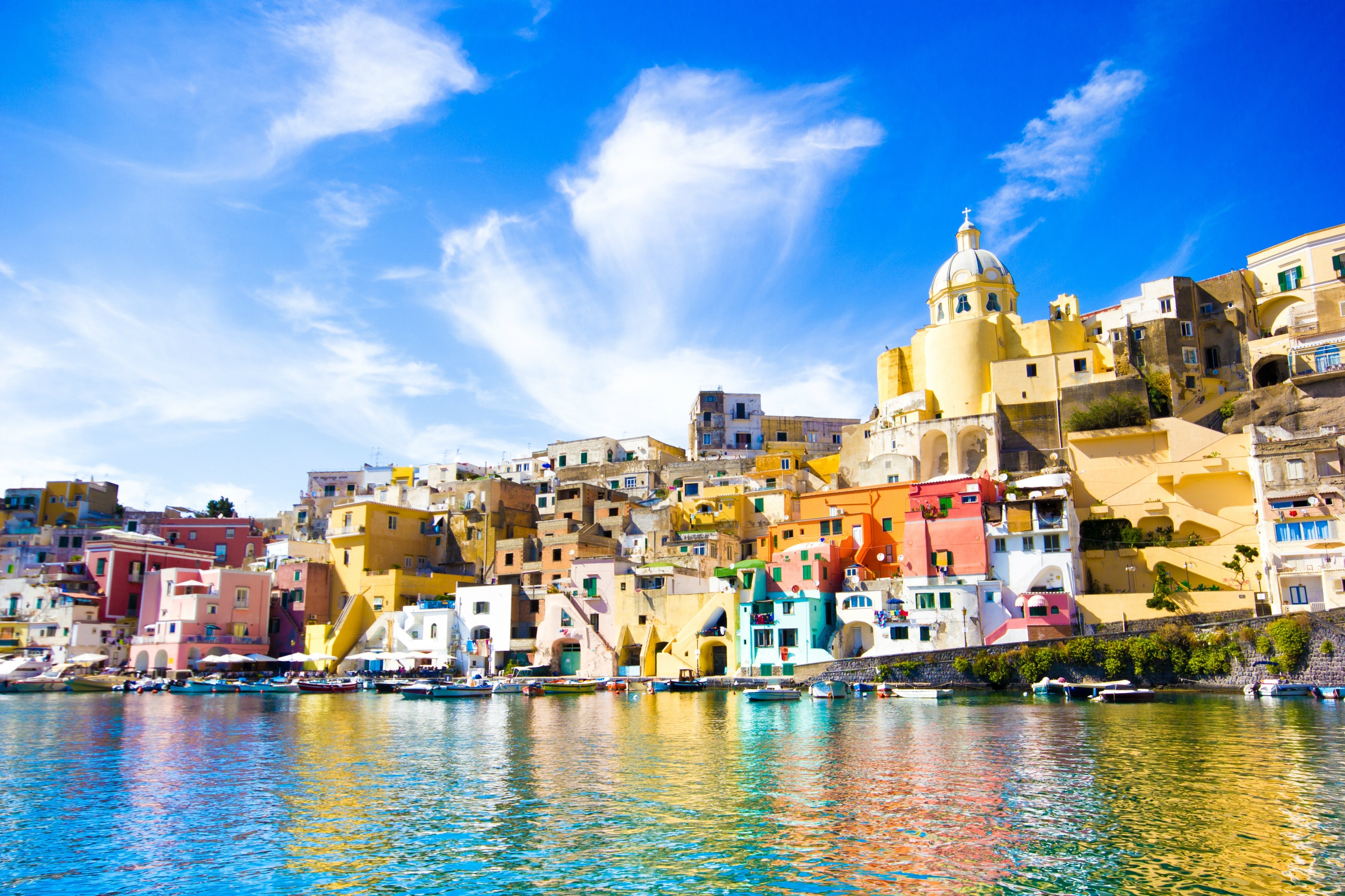 4000x2670 4K, Procida, Campania region, province Naples, Italy, Houses, Sea Gallery HD Wallpaper, Desktop