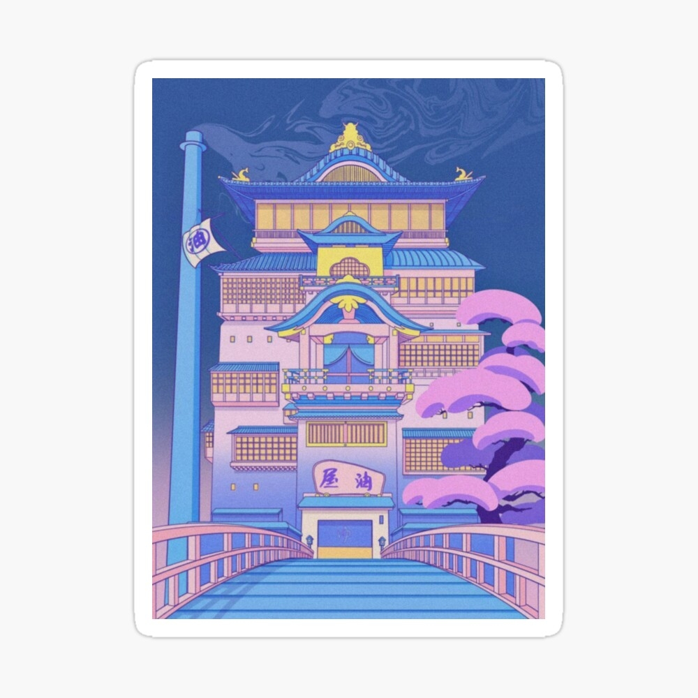 1000x1000 Minimalist Aesthetic Retro Spirited Away, spirited away poster, spirited away art, spirited away wall art, spirited away wallpaper Poster, Phone