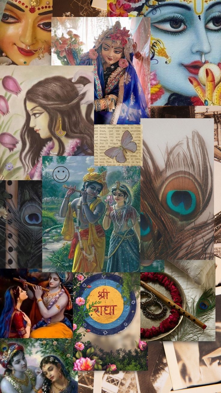 740x1310 radhakrishna aesthetic, Phone