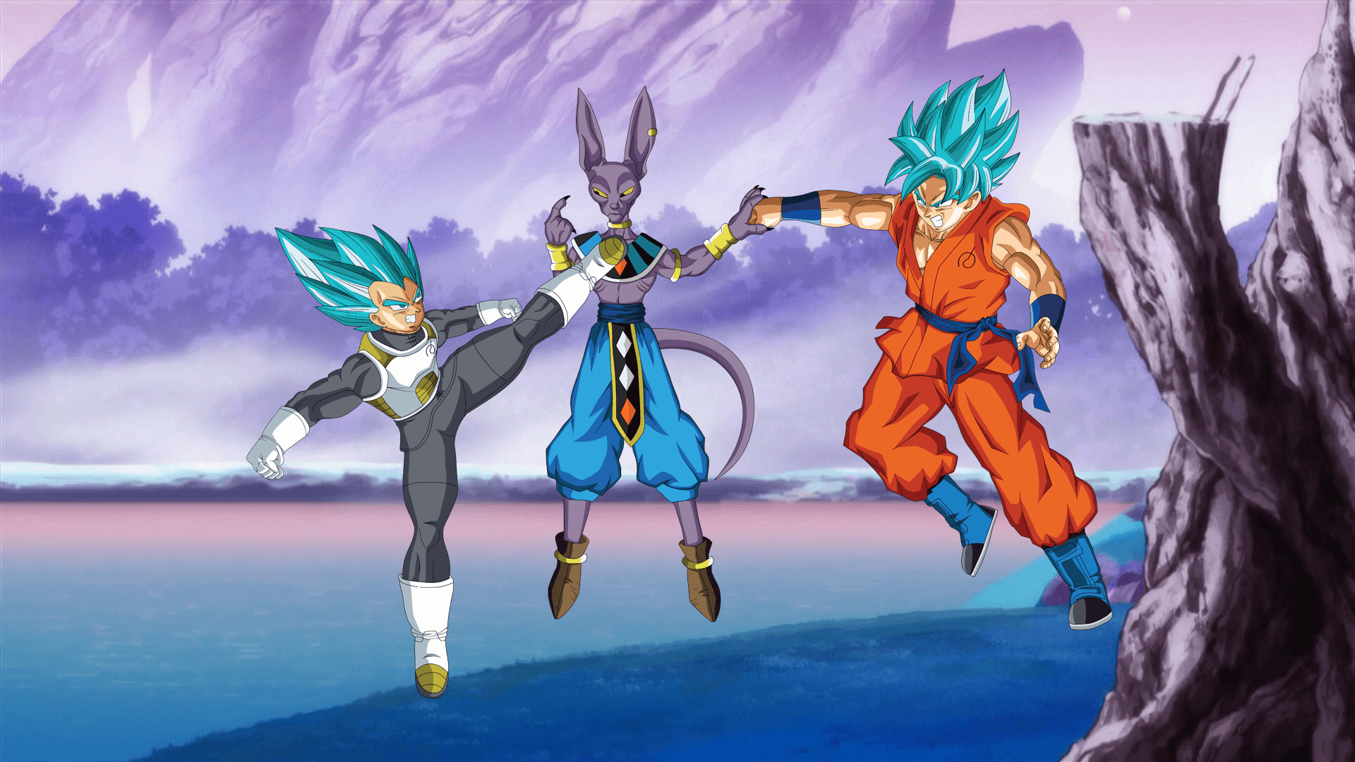 1920x1080 SSGSS Goku & Vegeta VS Beerus Full HD Wallpaper and Background, Desktop