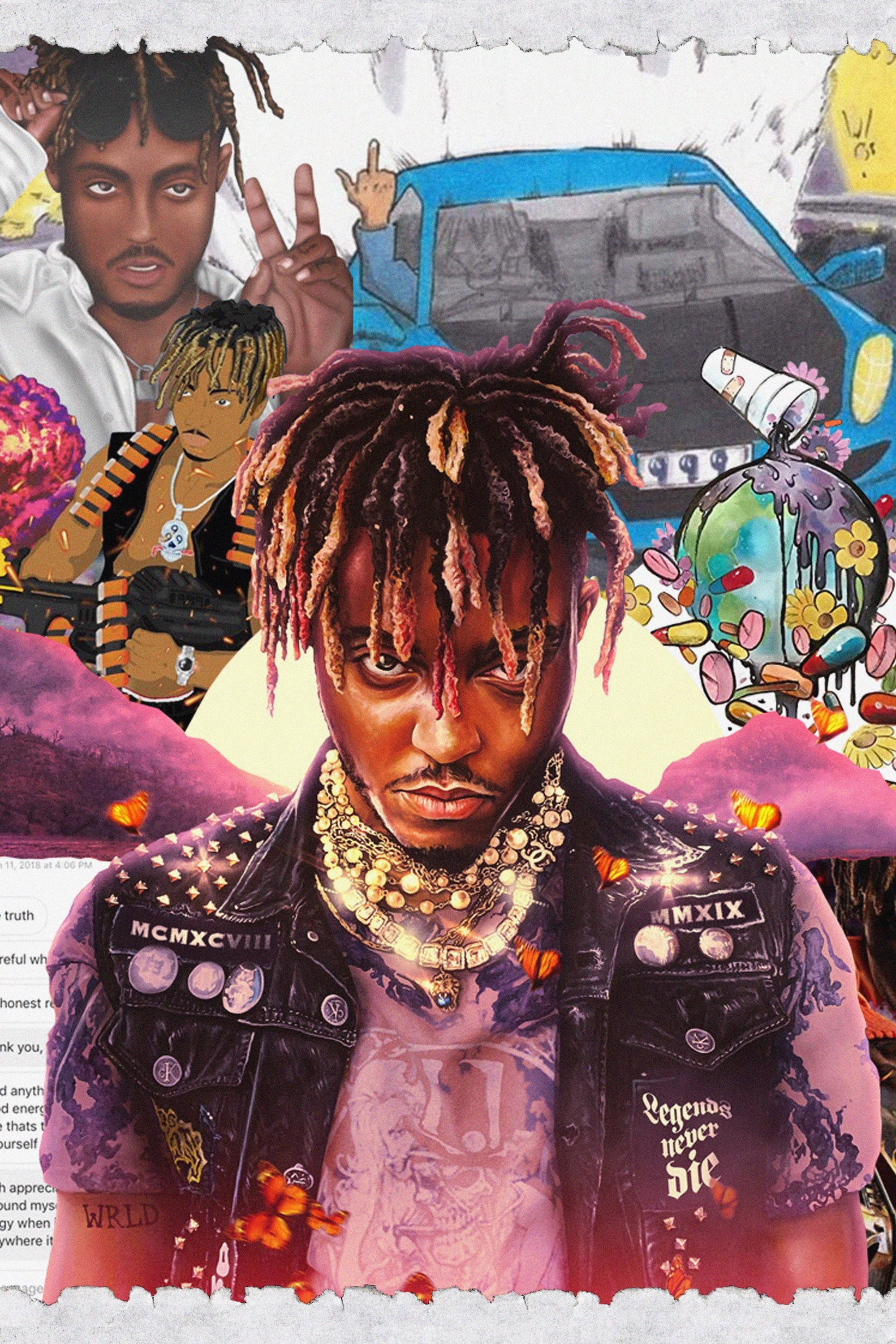 2000x3000 Juice Wrld 'Cover Collage' Poster, Phone