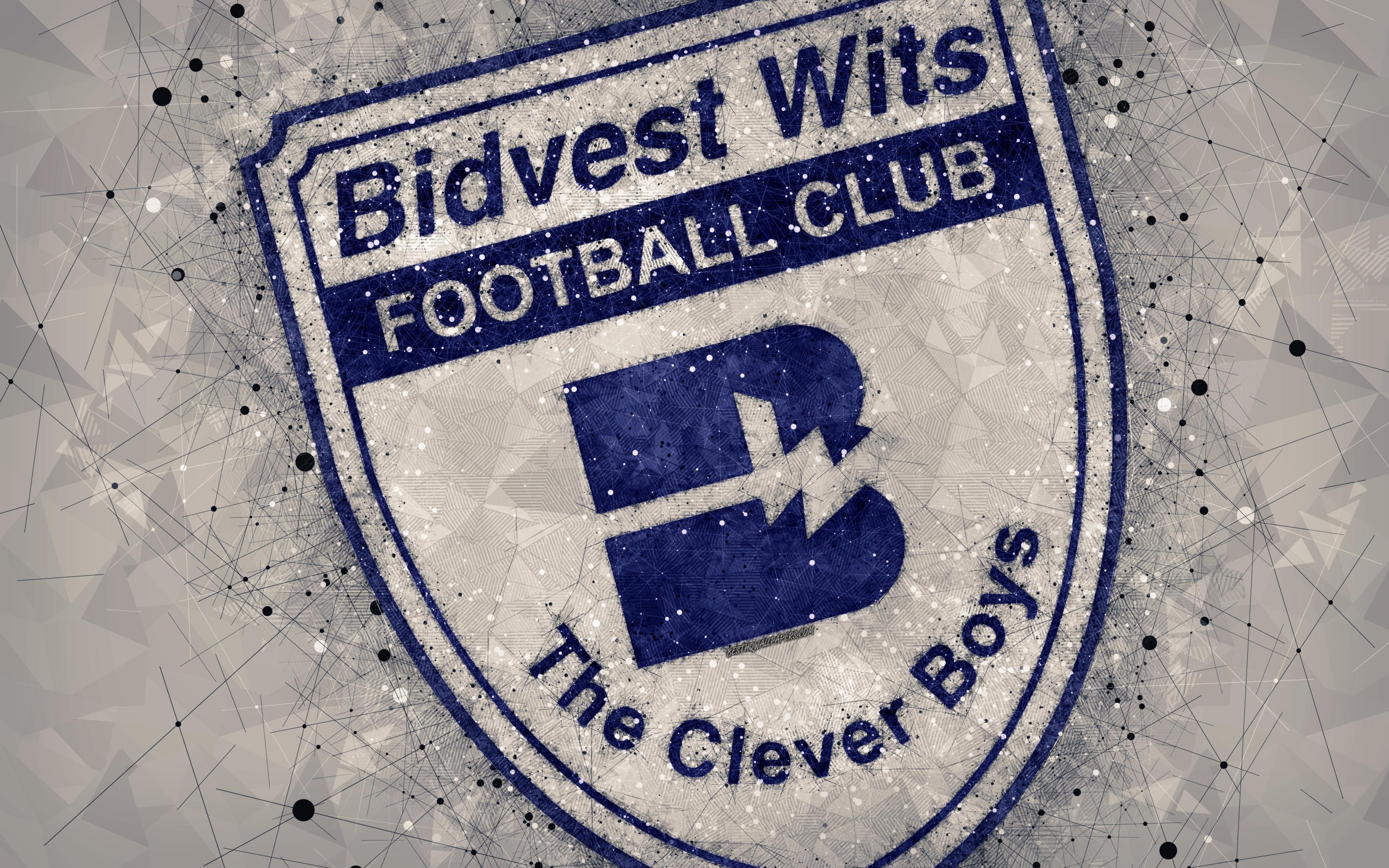 3840x2400 Download wallpaper Bidvest Wits FC, 4k, logo, geometric art, South, Desktop