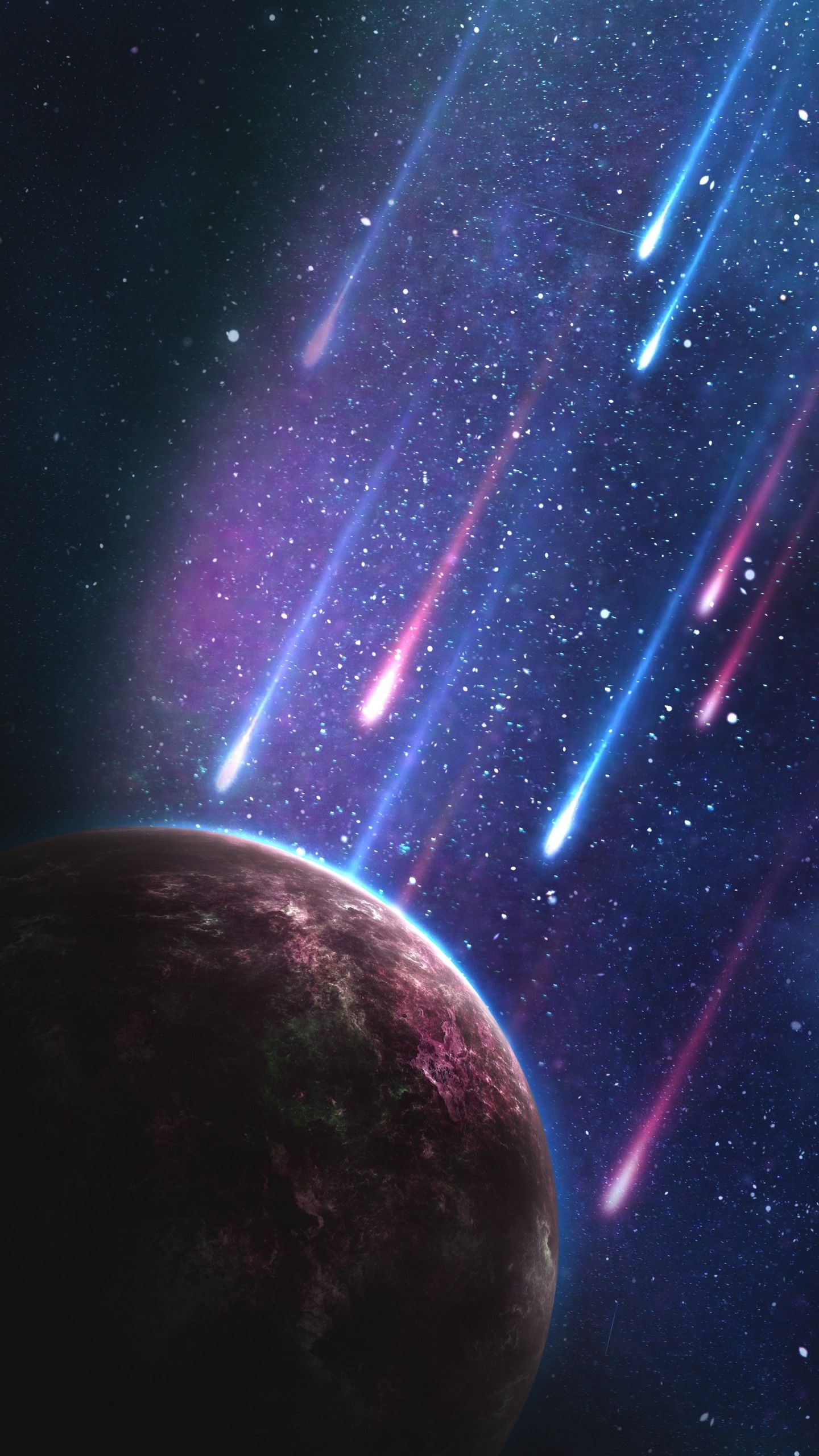 1440x2560 Space Meteorites 4K Wallpaper, Phone