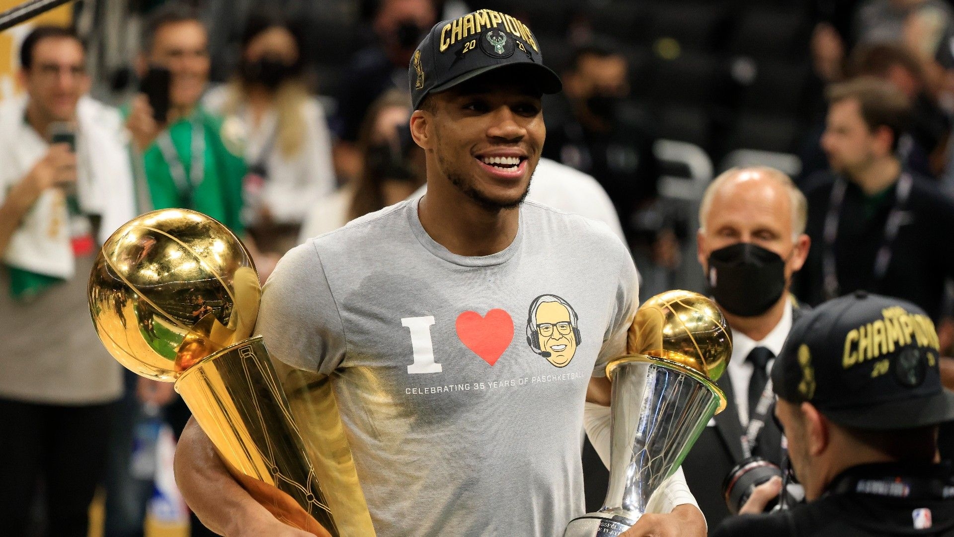 1920x1080 Bucks' Giannis Antetokounmpo slams 'super teams, ' jokes about trade request after winning NBA Finals, Desktop