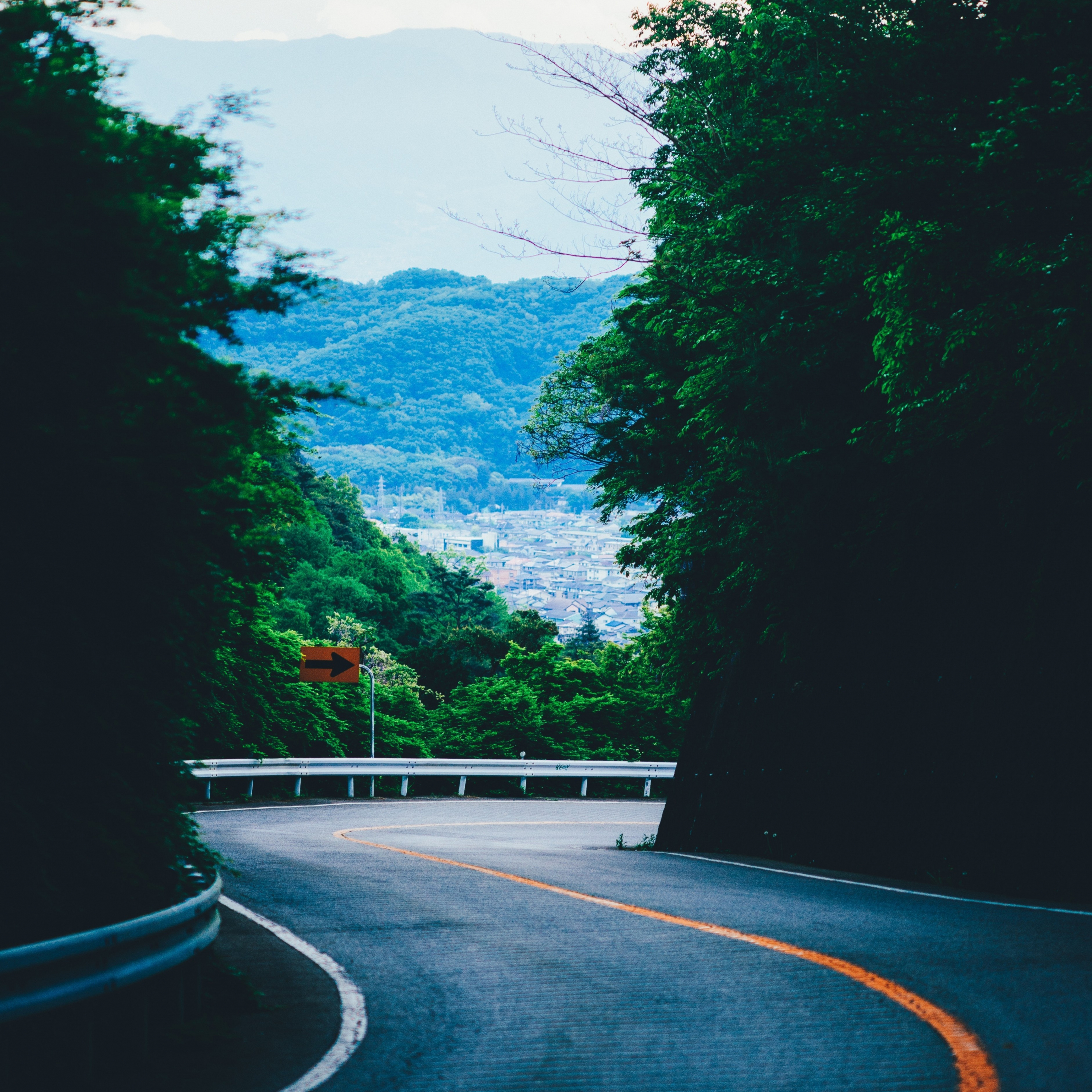 2940x2940 Desktop Wallpaper Turn, Road, Highway, Mountains, Trees, Nature, 4k, HD Image, Picture, Background, 817669, Phone