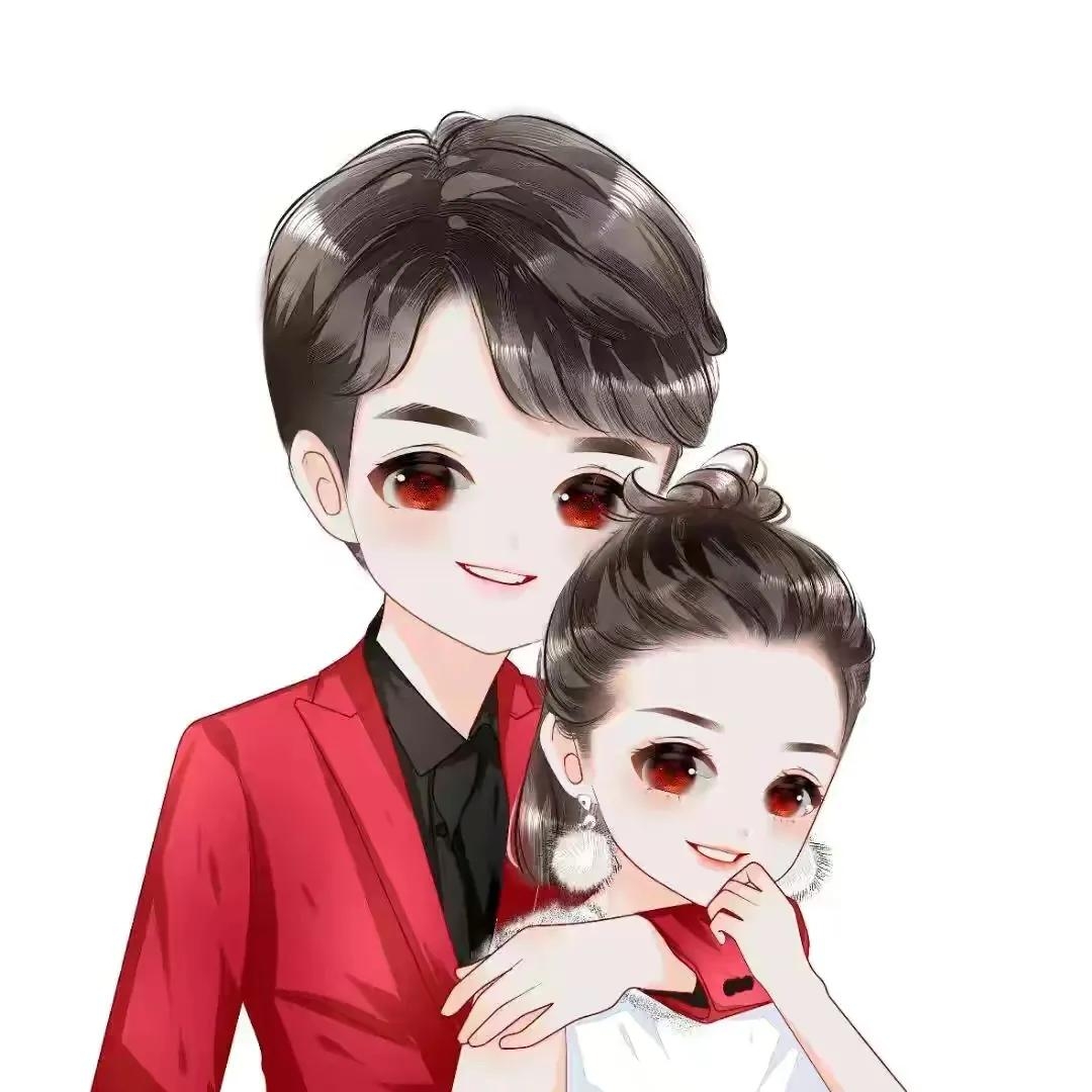 1080x1080 Change Your Avatar, Hand Painted Cartoon Couple Avatar, Unique And Lovely, Phone