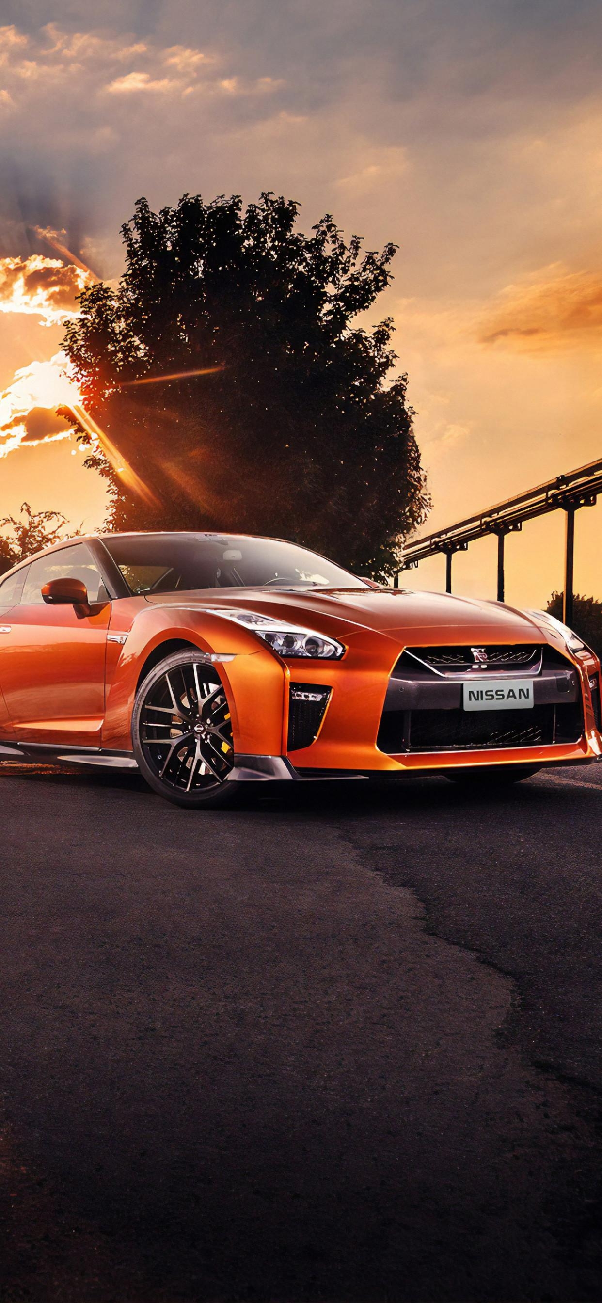 1250x2690 Orange Nissan GTR iPhone XS MAX HD 4k Wallpaper, Phone