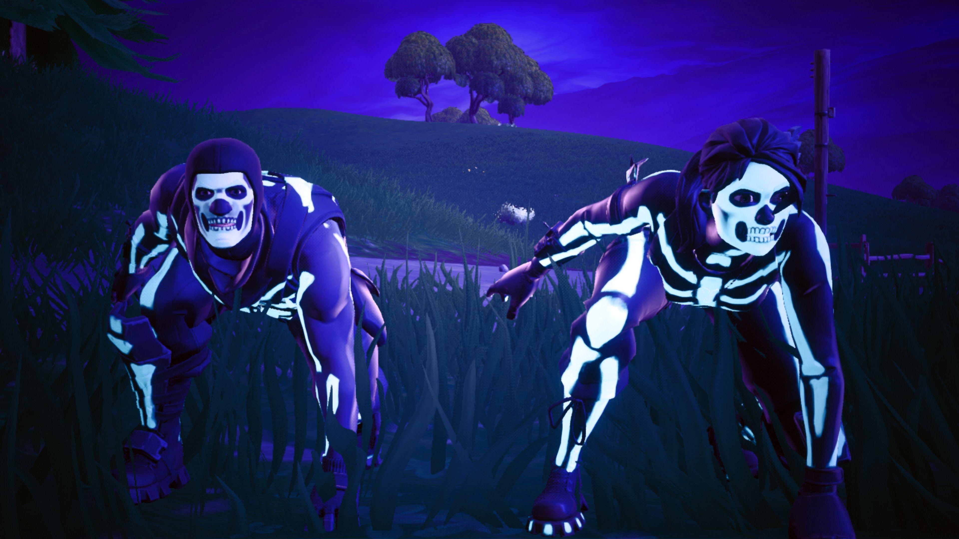 3840x2160 Skull Trooper And Skull Ranger Fortnite Battle Royale 4K, Desktop