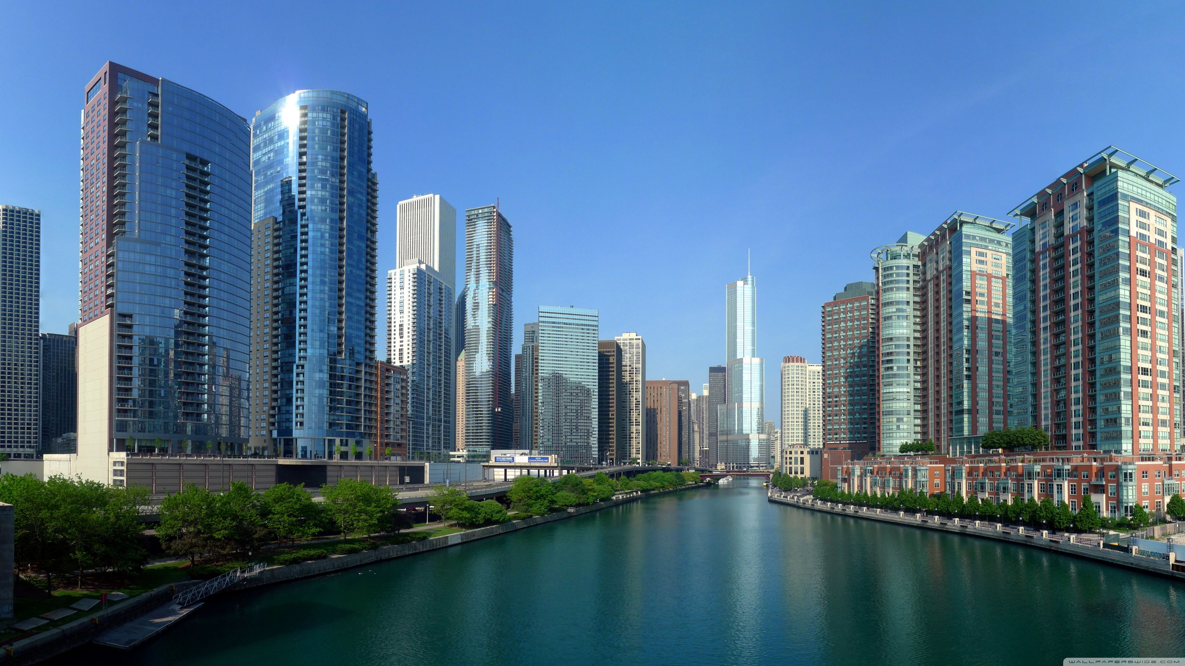 3840x2160 Chicago River Panorama Ultra HD Desktop Background Wallpaper for 4K UHD TV, Multi Display, Dual Monitor, Desktop