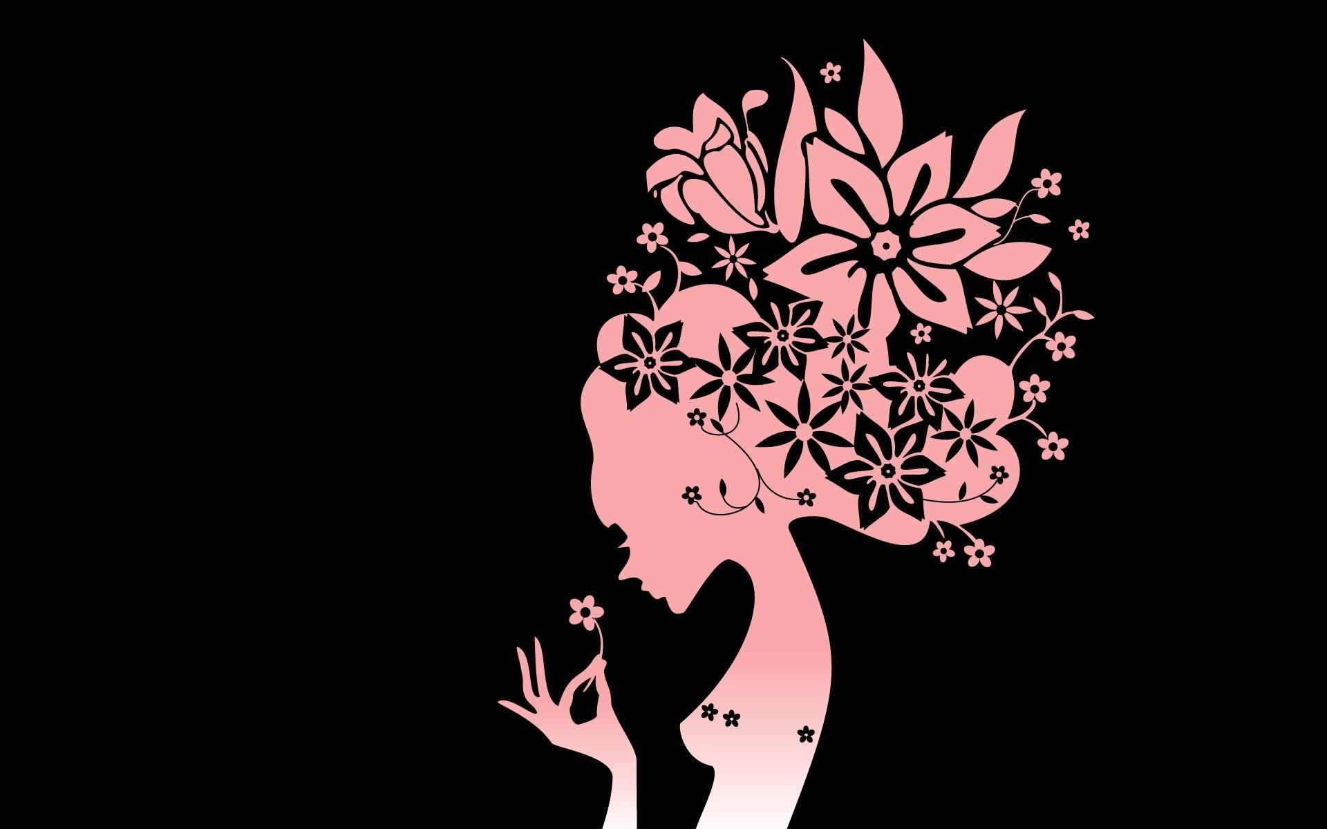 1920x1200 Girly Abstract Background Group 1920×1080 Girly Abstract Background (32 Wallpaper). Adorable Wallpap. Pink and black wallpaper, Abstract girl, Girl wallpaper, Desktop