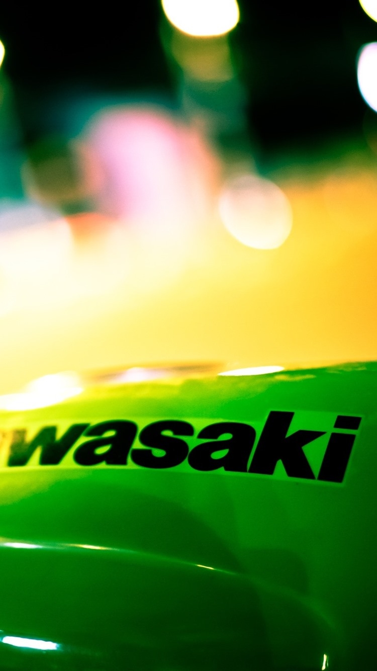 750x1340 Wallpaper Kawasaki, logo, night, light circles 2560x1600 HD Picture, Image, Phone