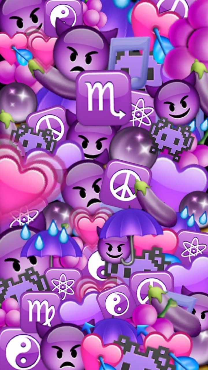 720x1280 iPhone Purple Heart Emoji Wallpaper, Phone