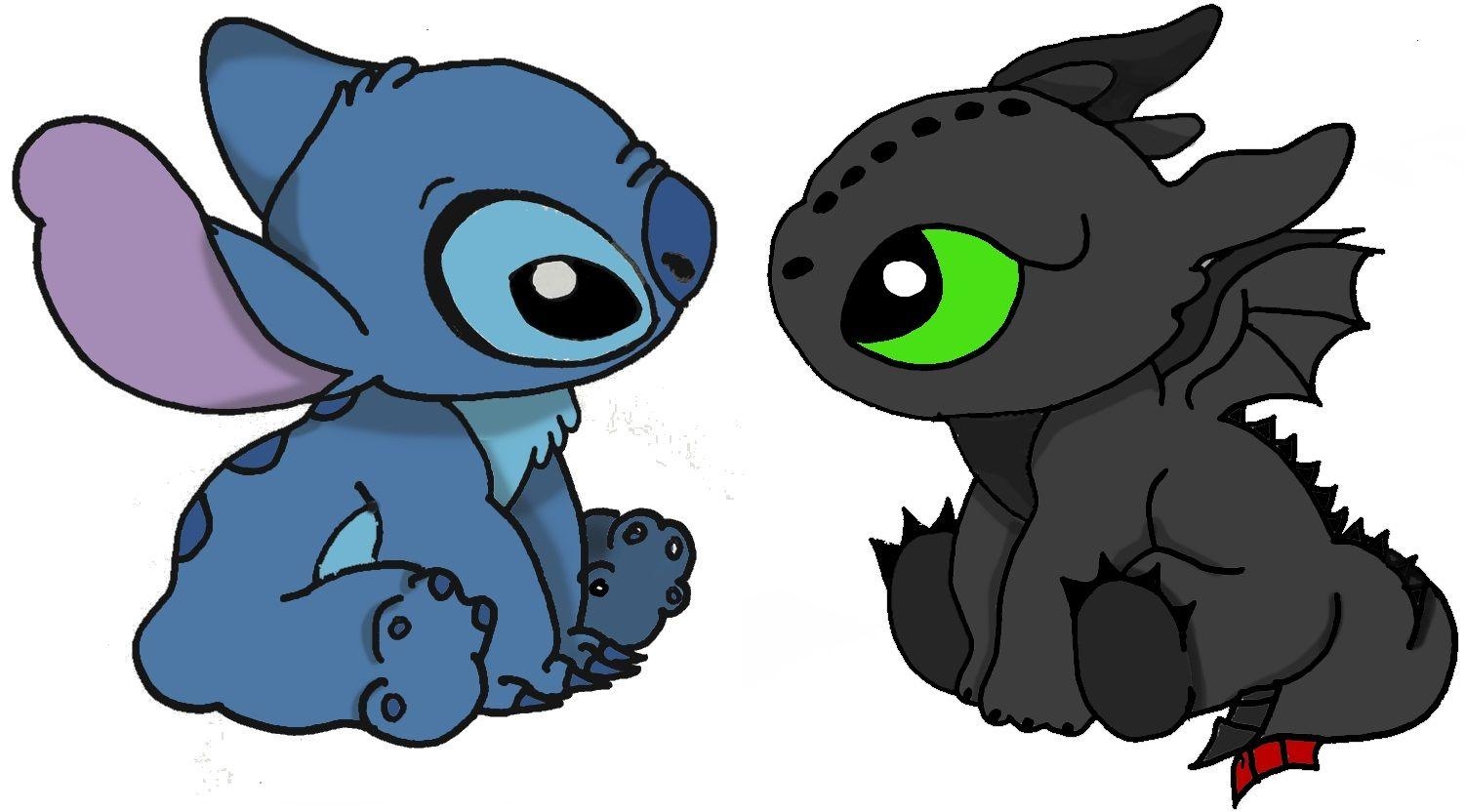 1510x840 Stitch und Ohnezahn, Stitch and toothless. Stitch drawing, Desktop