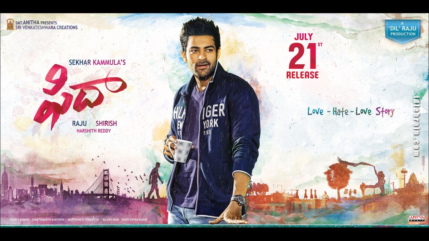 1370x770 Fidaa wallpaper cinema posters Tej & Sai Pallavi, Desktop