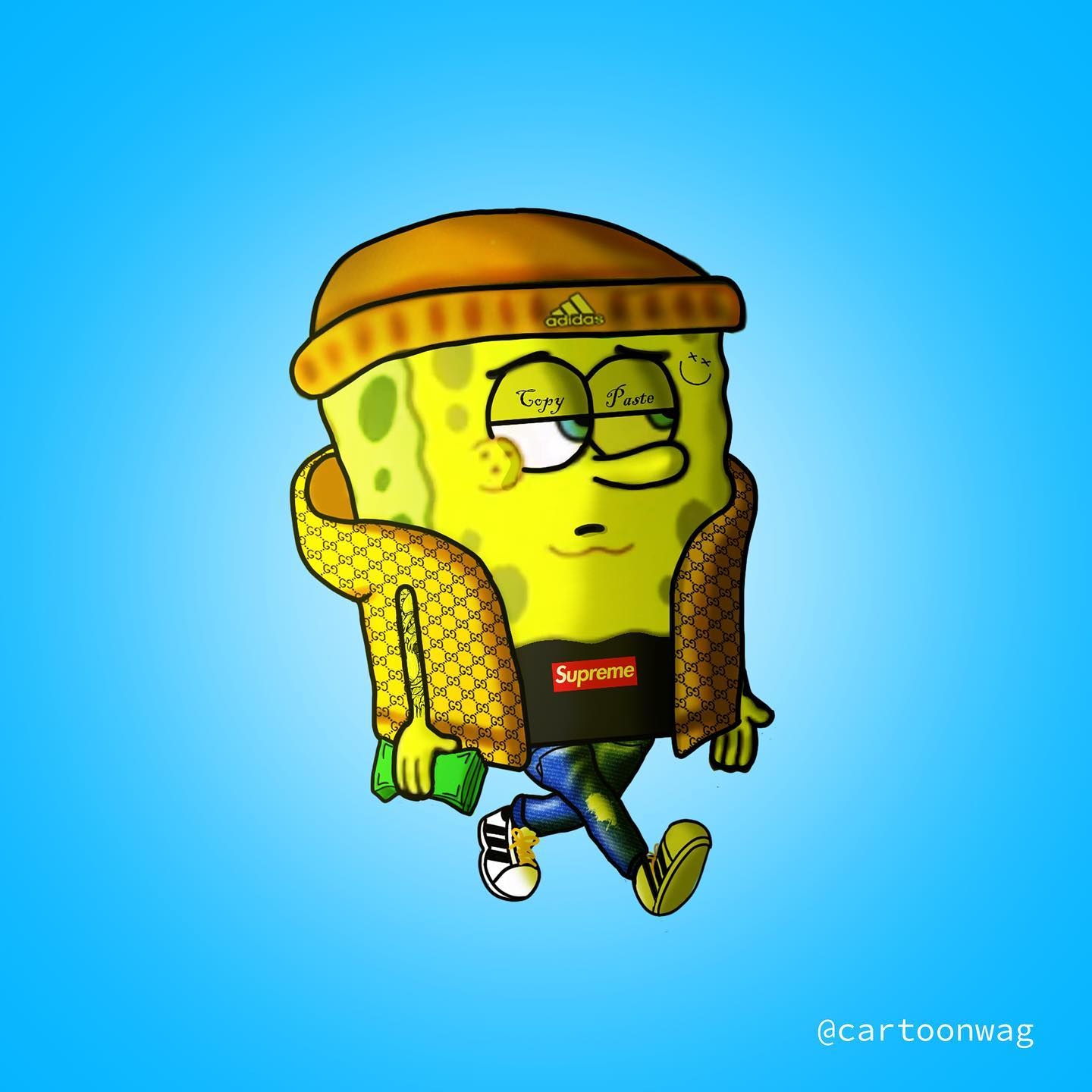 1440x1440 Spongebob Drip Wallpaper, Phone