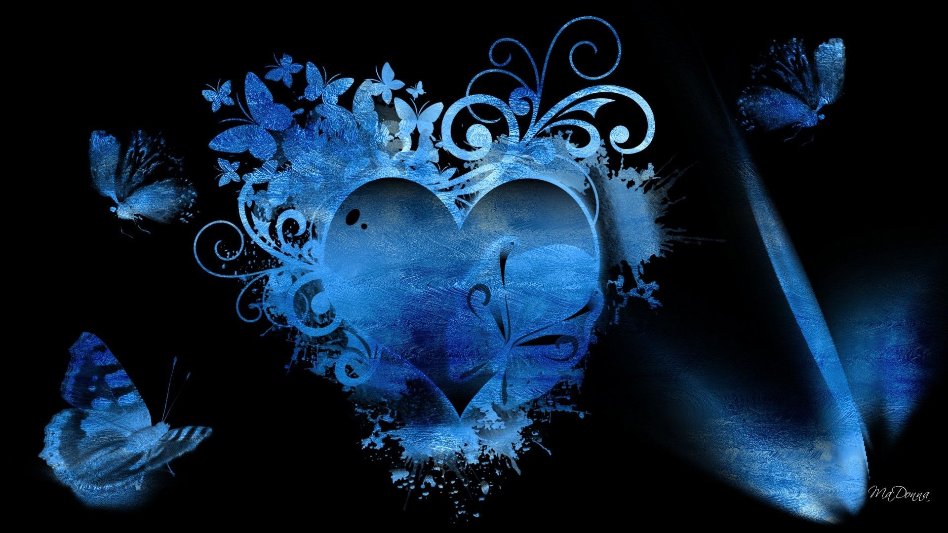 1920x1080 Blue Heart Wallpaper Free Blue Heart Background, Desktop