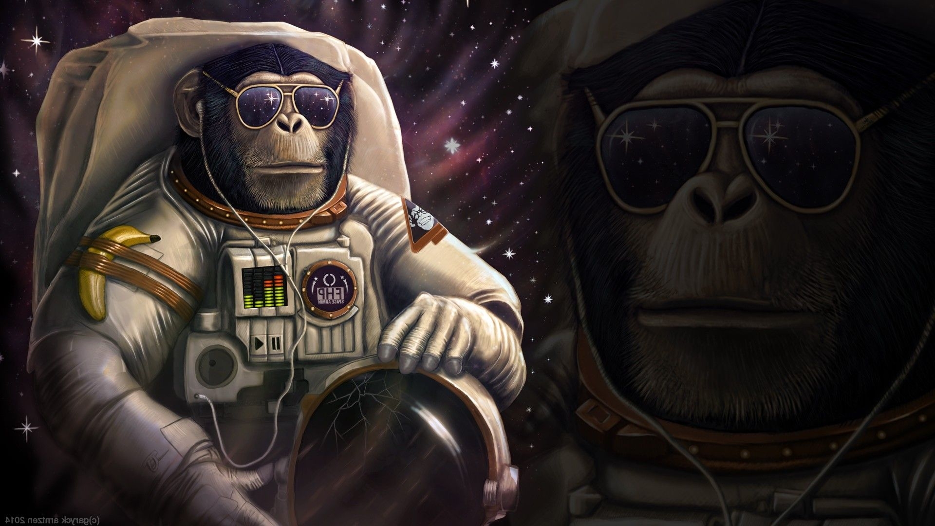 1920x1080 Cartoon Astronaut Wallpaper Black And White, Desktop