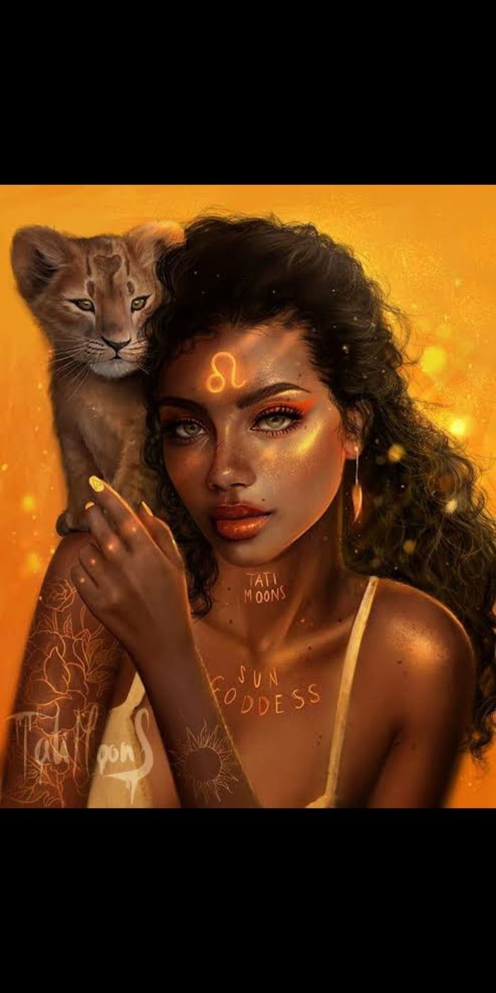 700x1400 Leo wallpaper. Black girl magic art, Black love art, Astrology art, Phone