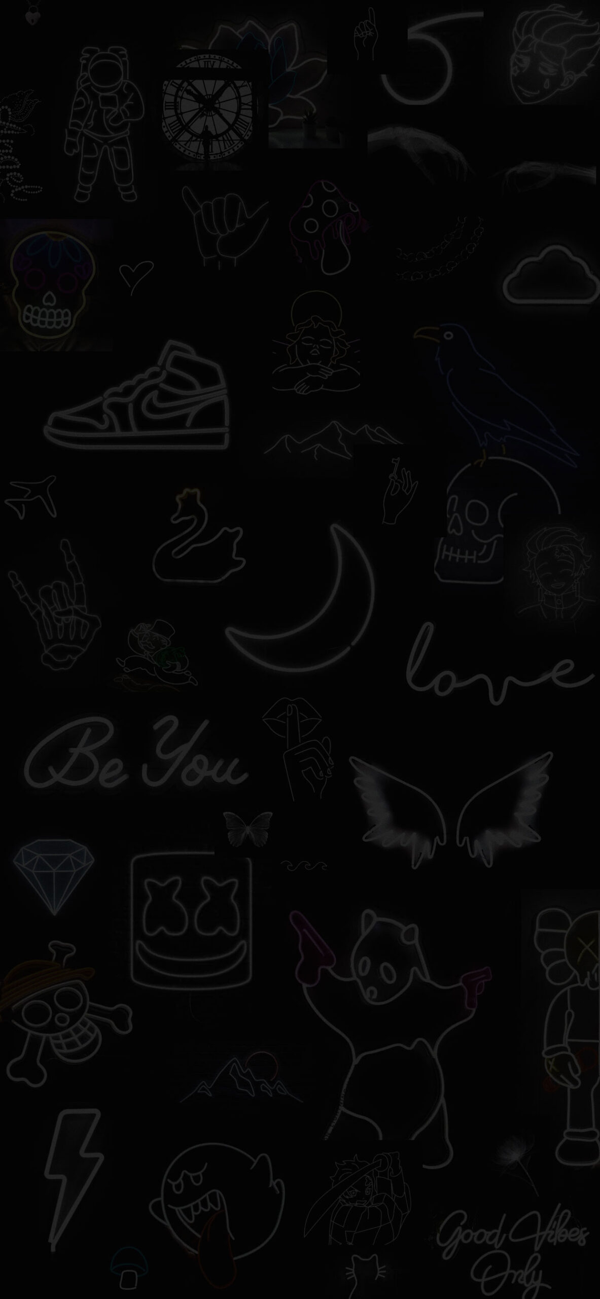 1190x2560 Aesthetic Wallpaper Black, Phone