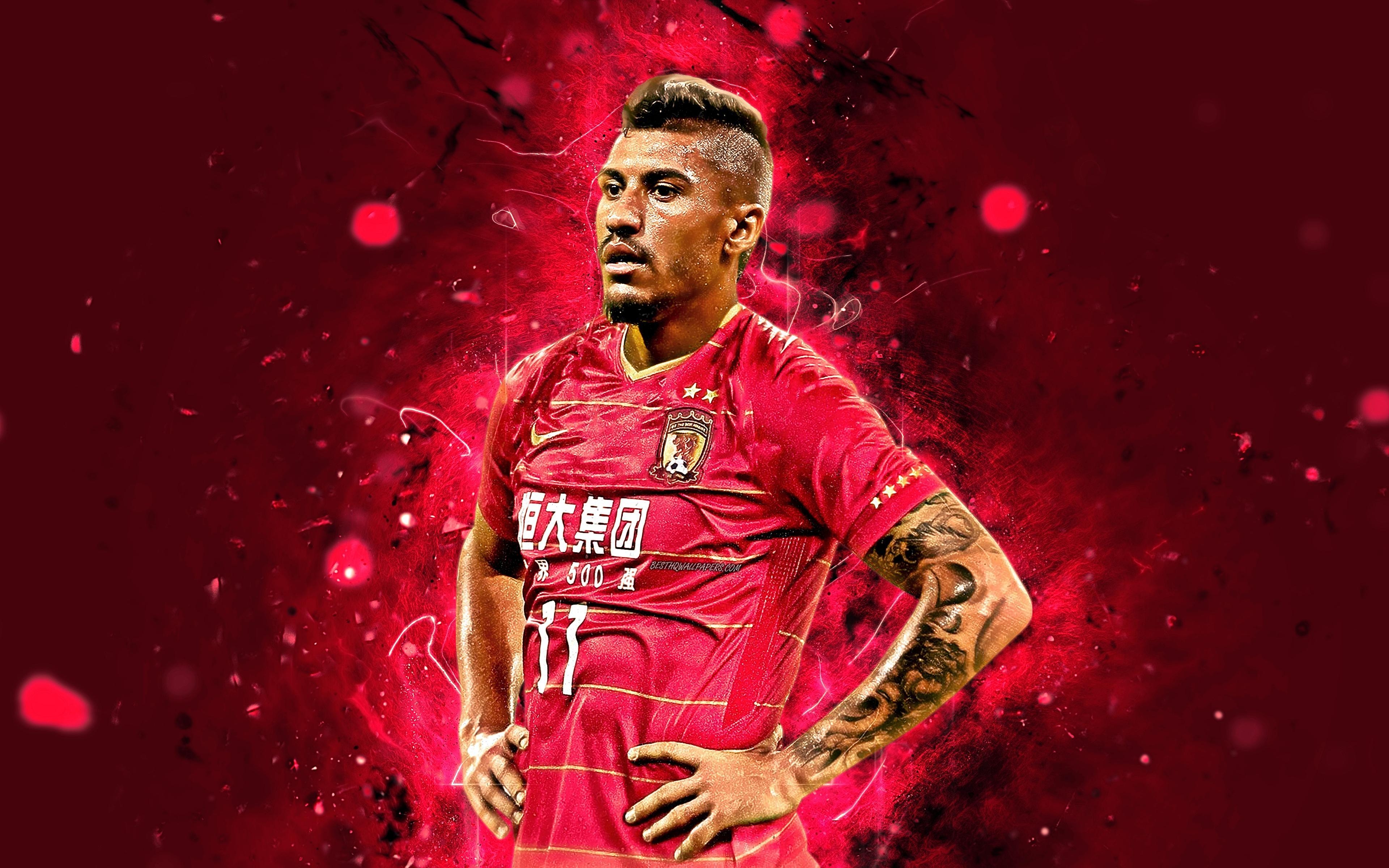 3840x2400 Download wallpaper 4k, Paulinho, abstract art, football stars, Desktop