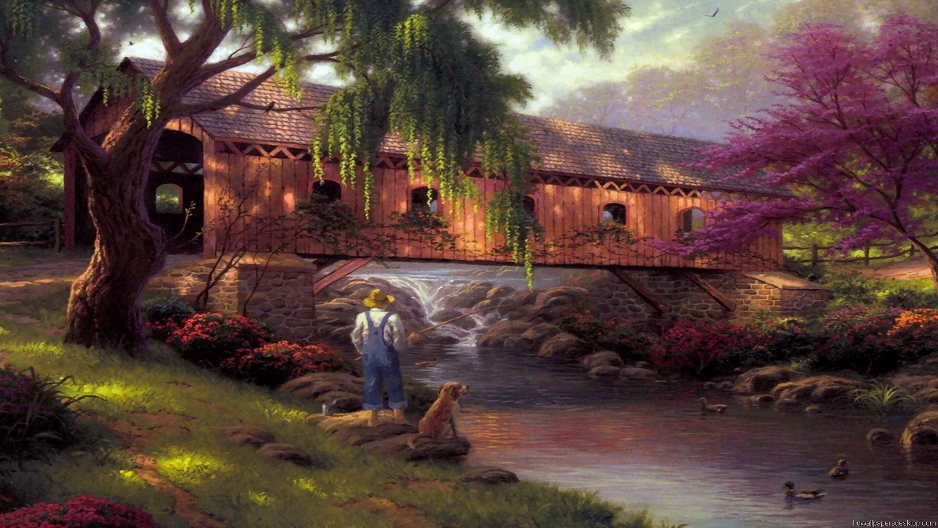 1920x1080 Thomas Kinkade Computer, Desktop