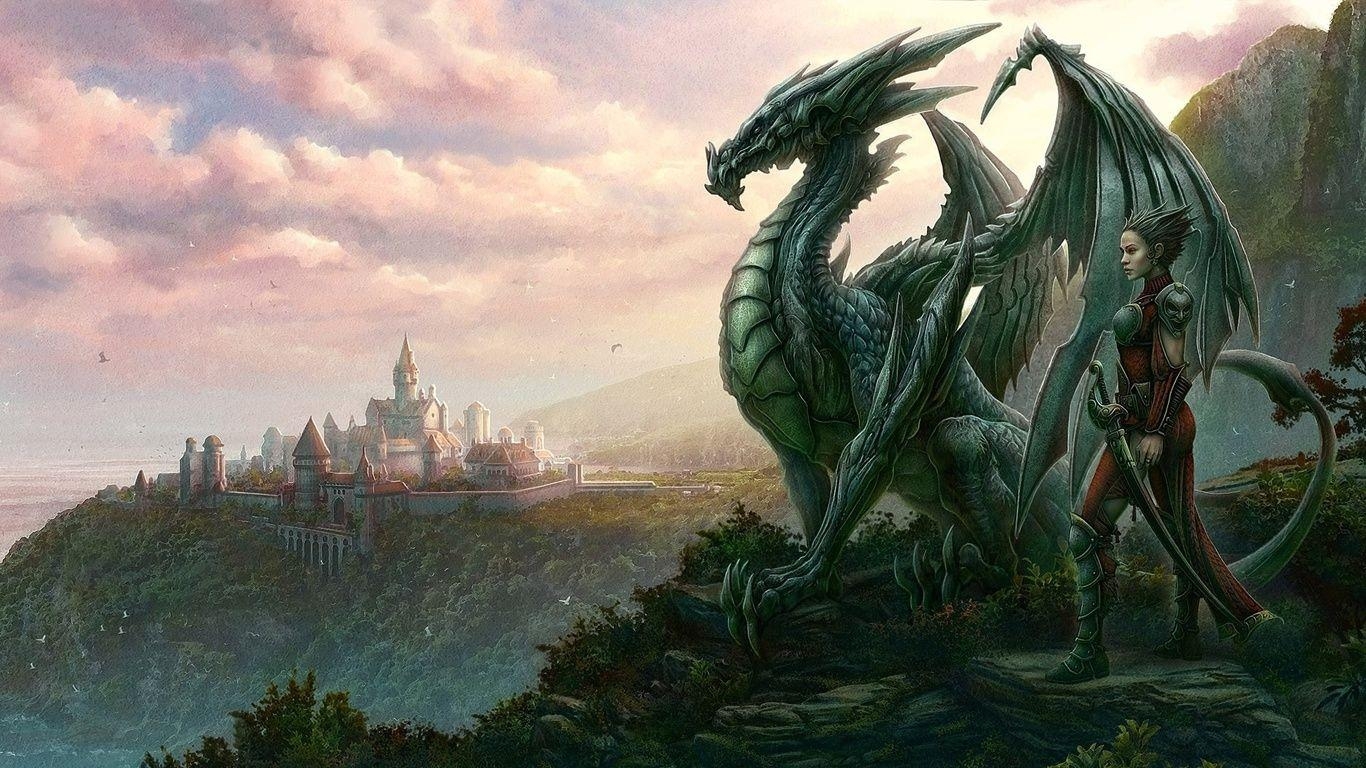 1370x770 View, Kerem Beyit, People, Dragon, City Wallpaper, Desktop