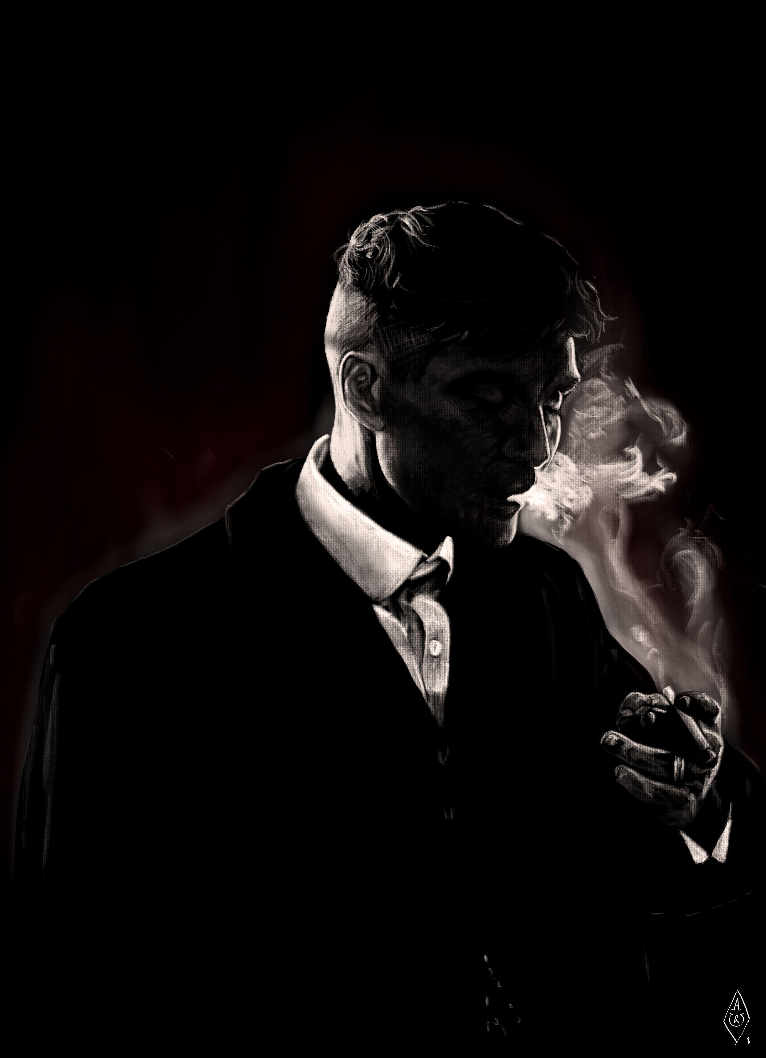 2480x3430 Portrait of Thomas Shelby from Peaky Blinders. Drawn with my Wacom, Phone