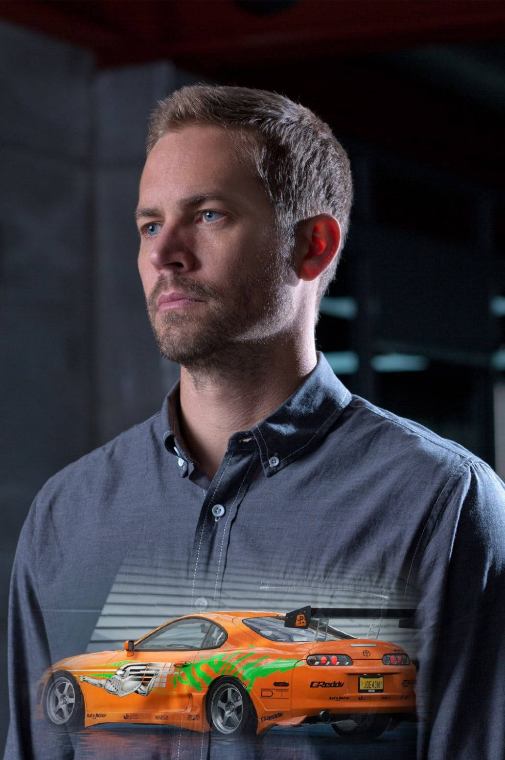 1040x1560 Download Paul Walker And Orange Race Car Wallpaper, Phone