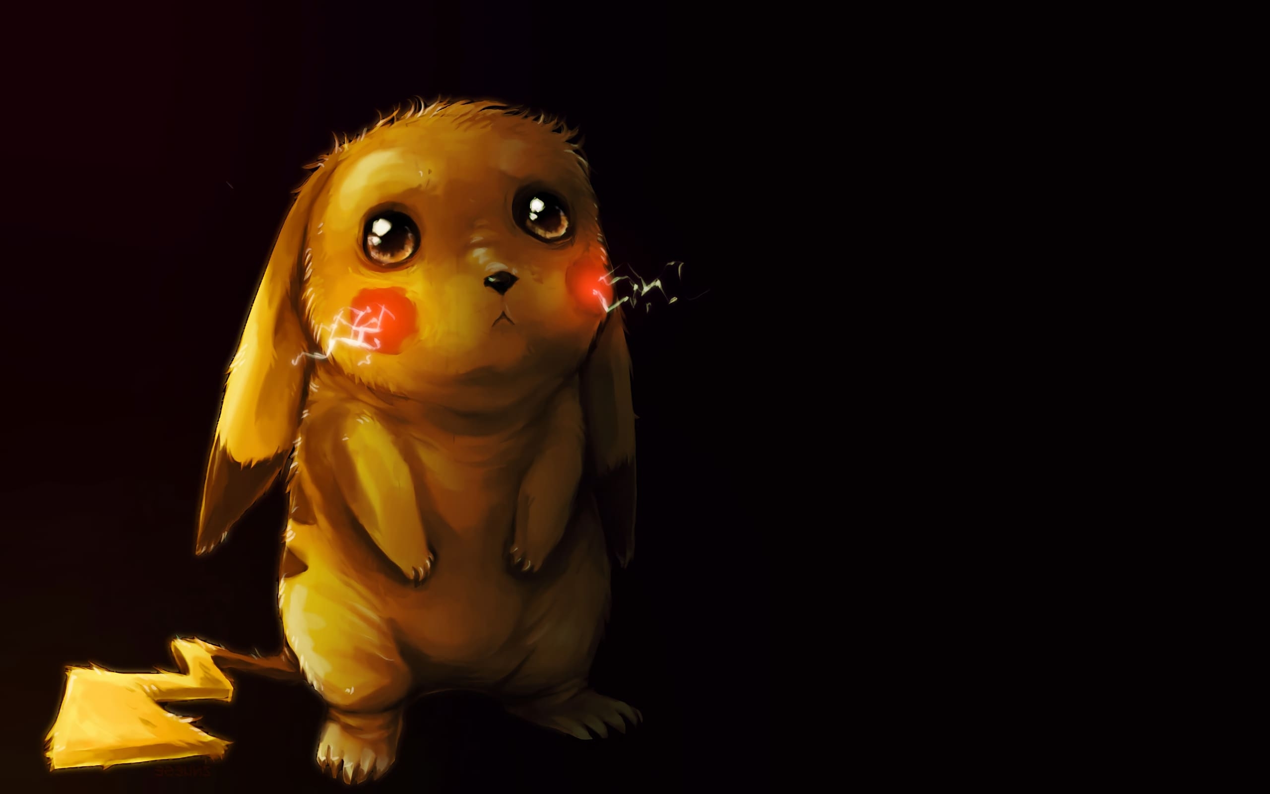 2560x1600 Wallpaper of Cute, Electric Pokémon, Pikachu, Pokémon, Sad background & HD image, Desktop