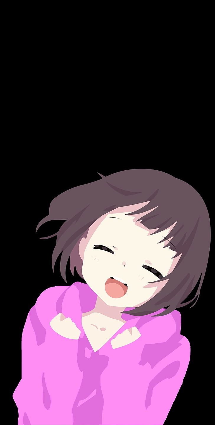 730x1440 HD wallpaper: anime, anime girls, amoled, dark, cute smile, Phone