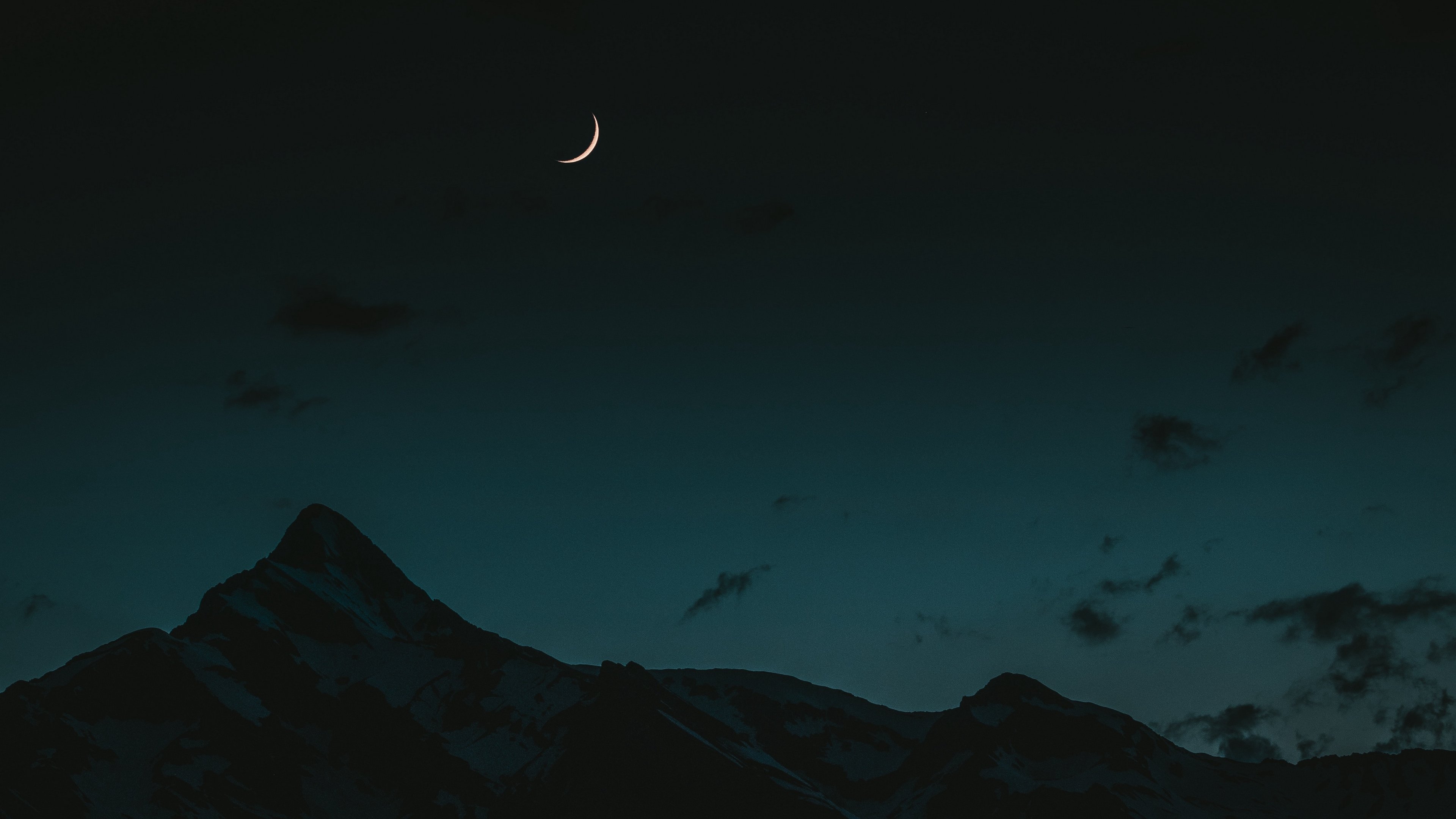 3840x2160 Download wallpaper  moon, mountains, night, sky 4k uhd 16, Desktop