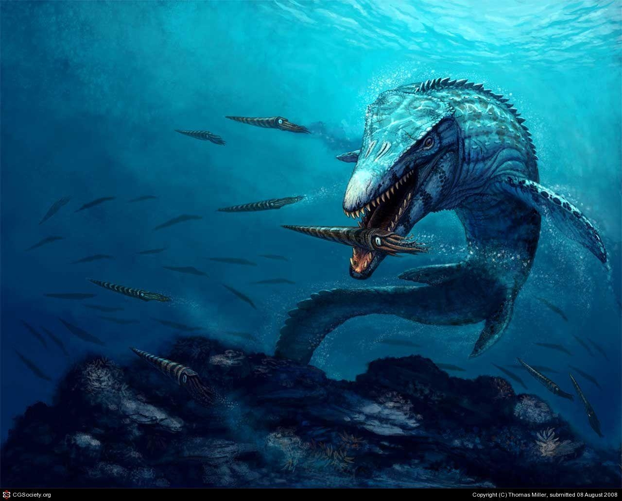 1280x1040 Mosasaurus by Thomas Miller. Prehistoric. Prehistoric, Desktop