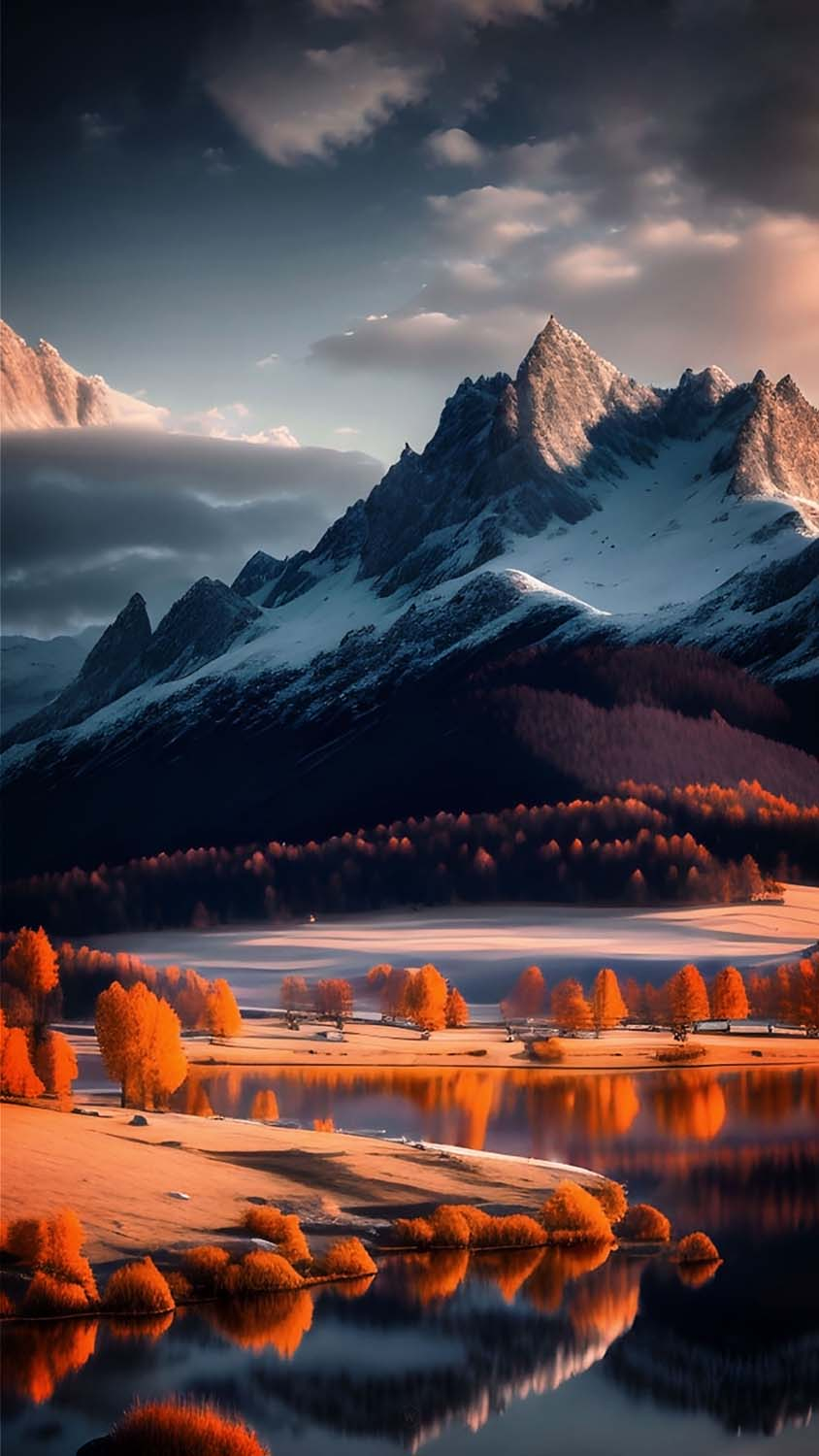 850x1500 Mountain Autumn Lake Wallpaper Download, Phone