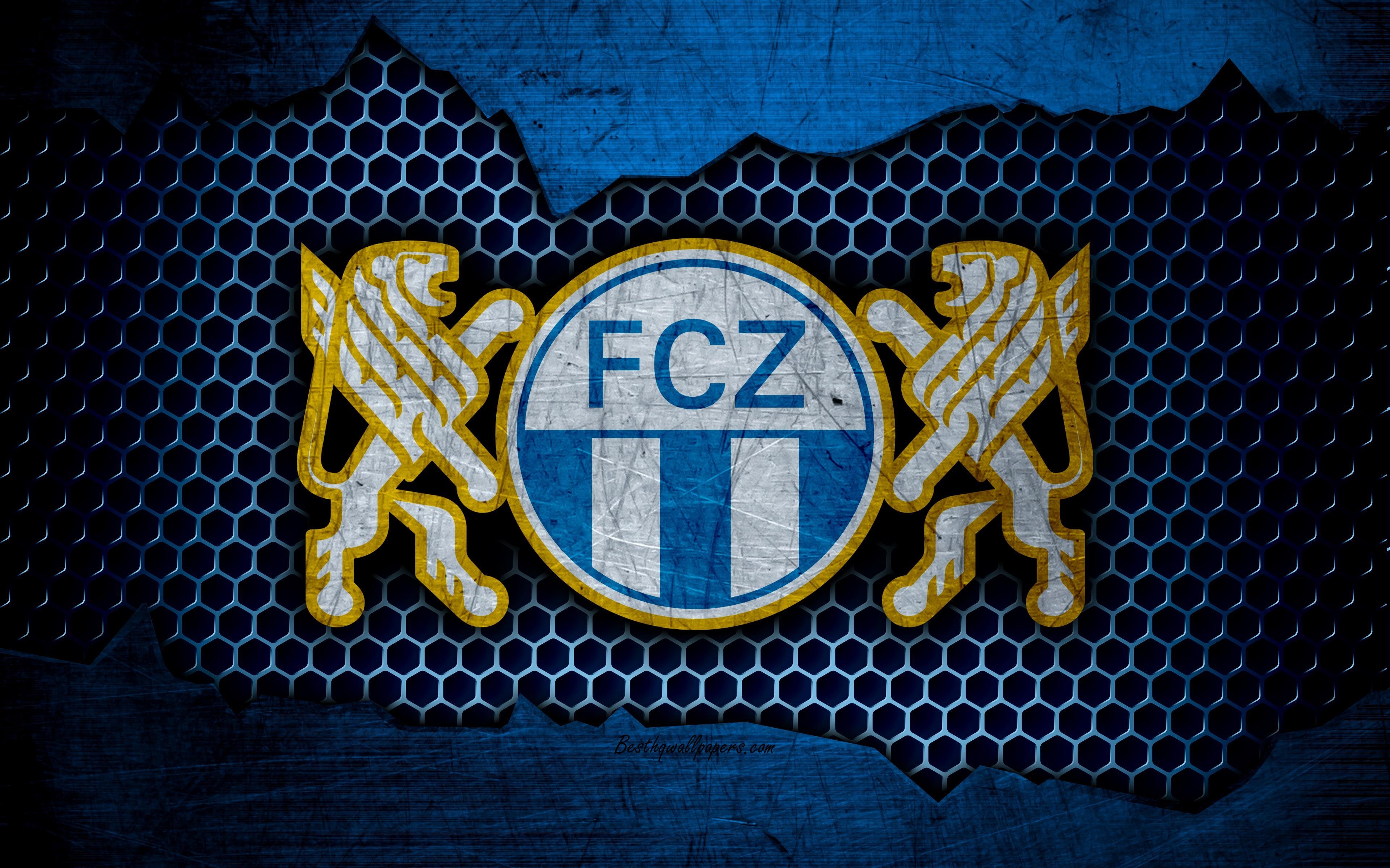 3840x2400 Download wallpaper FC Zurich, 4k, logo, Swiss Super League, soccer, Desktop