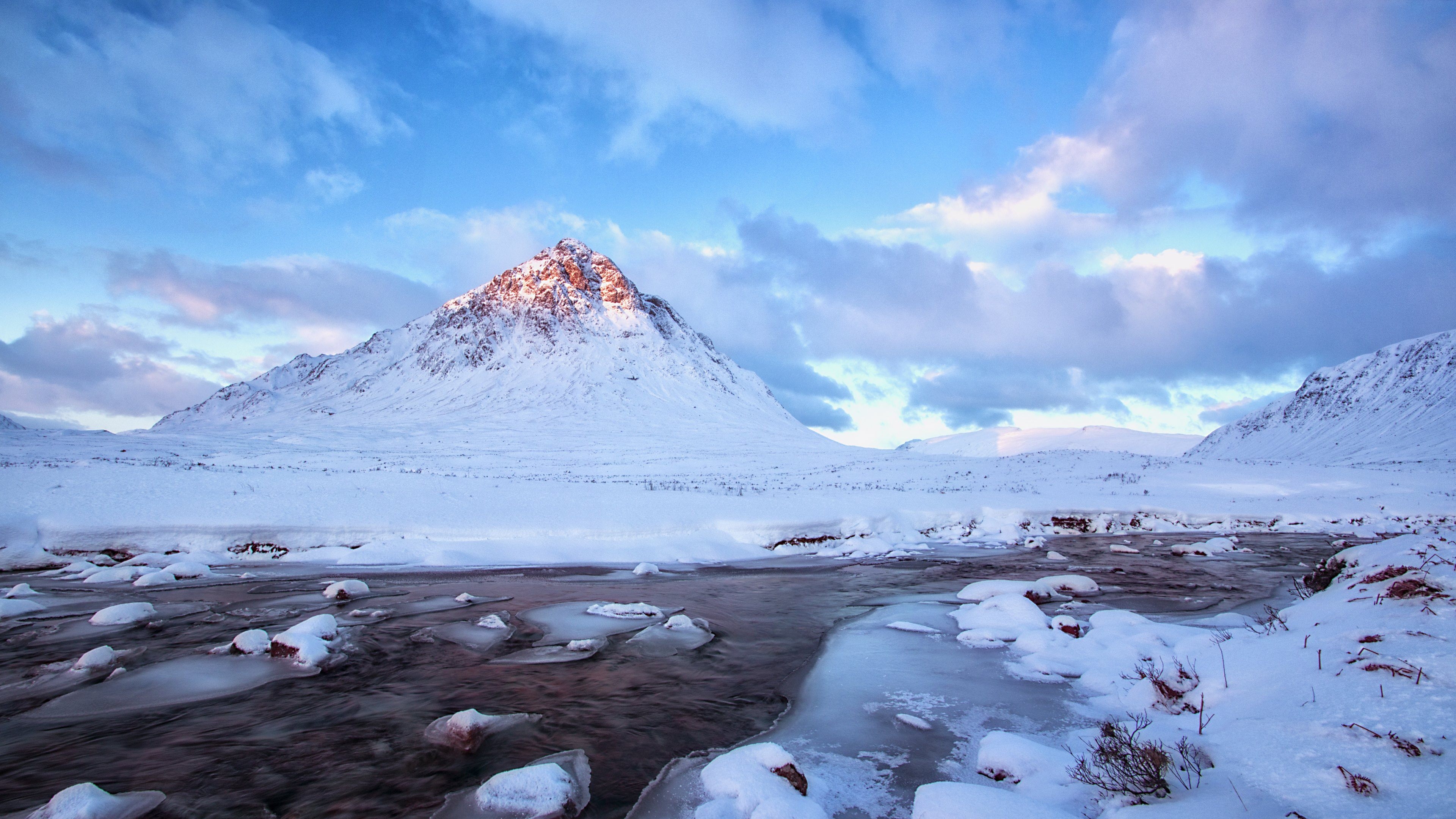 3840x2160 Snow Mountains Winter Scenery 4k, HD Nature, 4k Wallpaper, Desktop