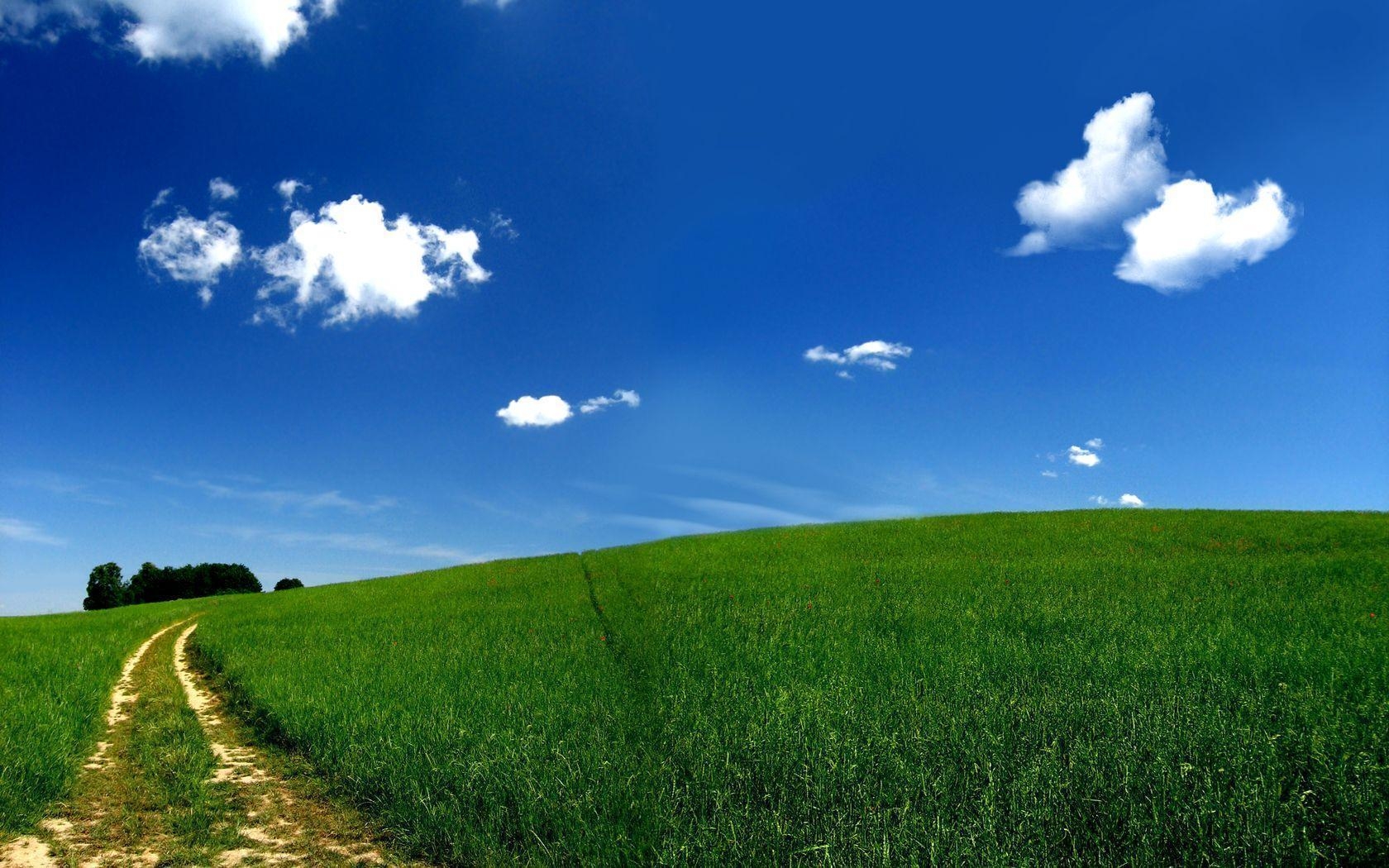 1680x1050 clouds, landscapes, grass, meadows, roads, skyscapes wallpaper, Desktop