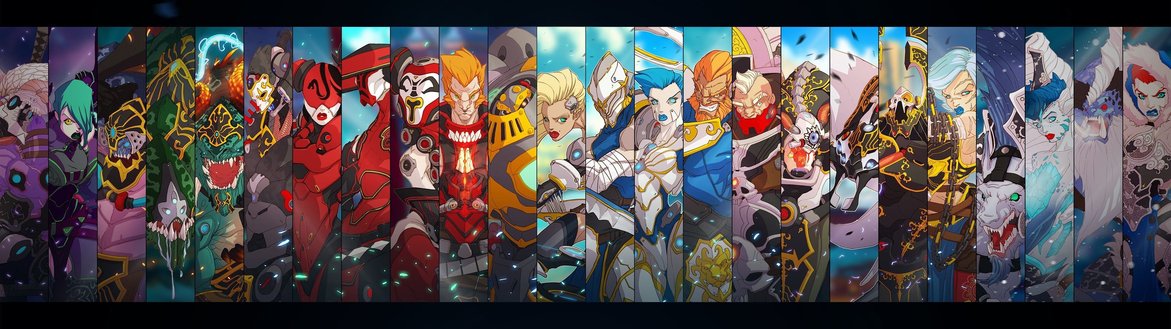 3840x1080 Anime Collage Wallpaper, Dual Screen