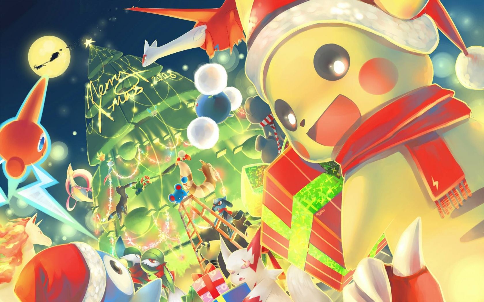 1680x1050 Pokemon Christmas Wallpaper, Desktop