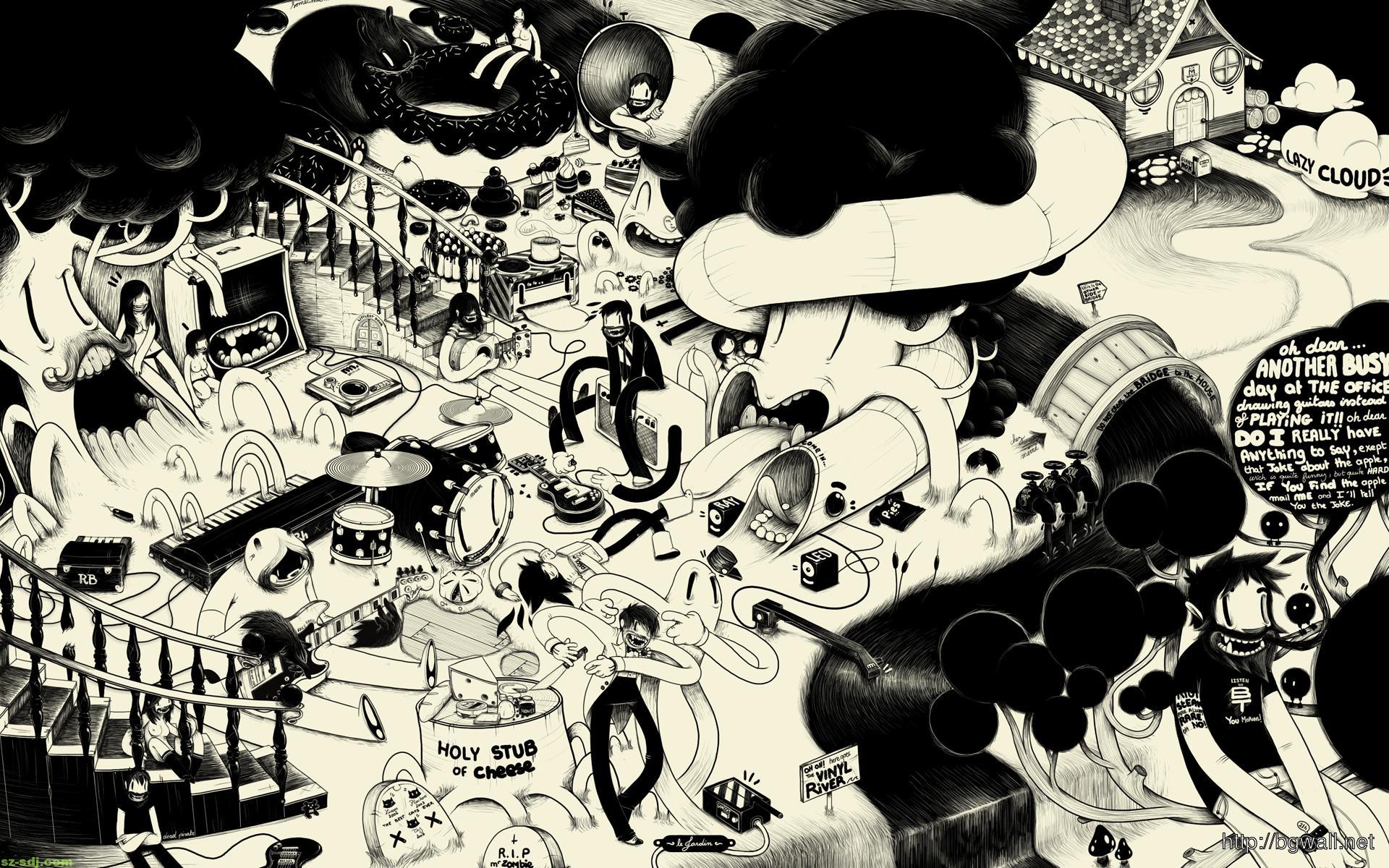 1920x1200 Black And White Cartoon Wallpaper 26.avante.biz, Desktop