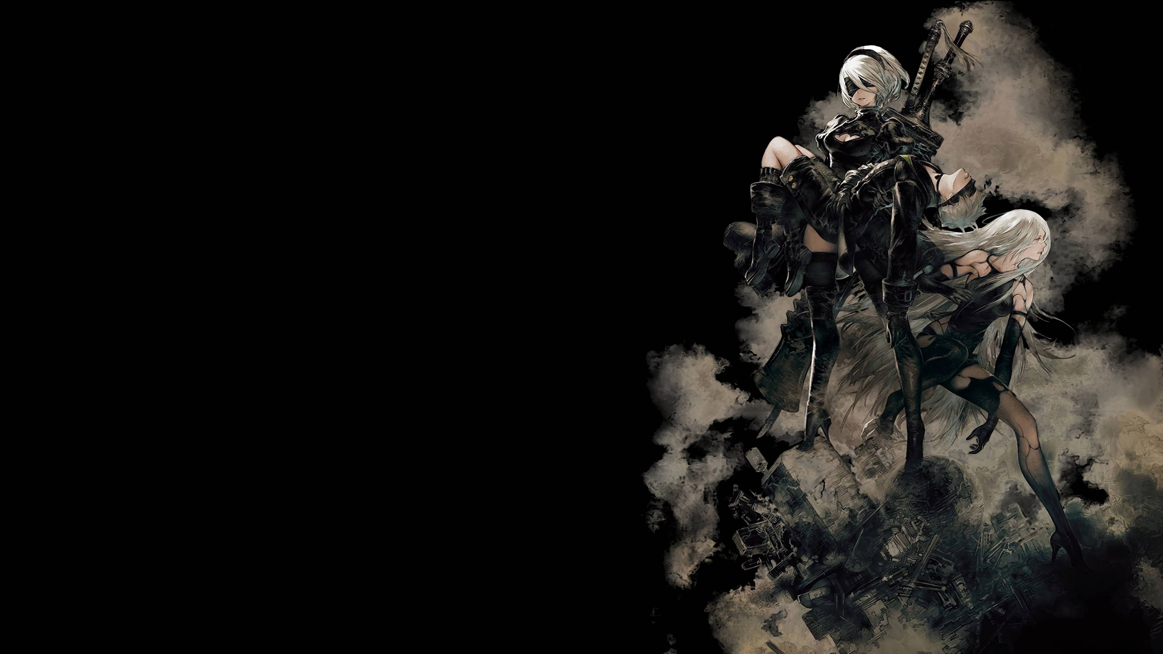 3840x2160 Nier Automata Wallpaper (Black Version, Logo Removed), Desktop