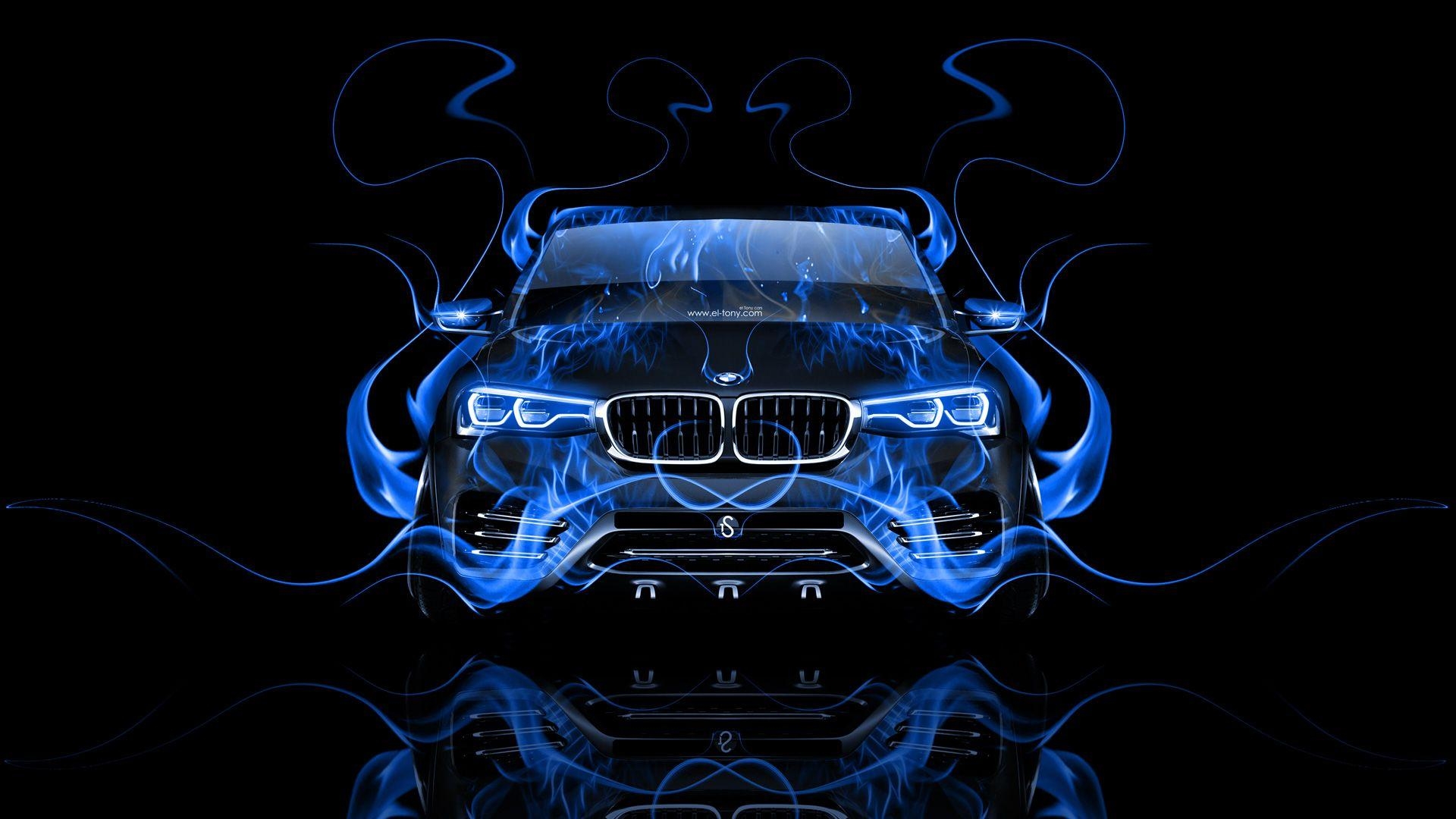 1920x1080 BMW X4 Front Fire Abstract Car 2014, Desktop