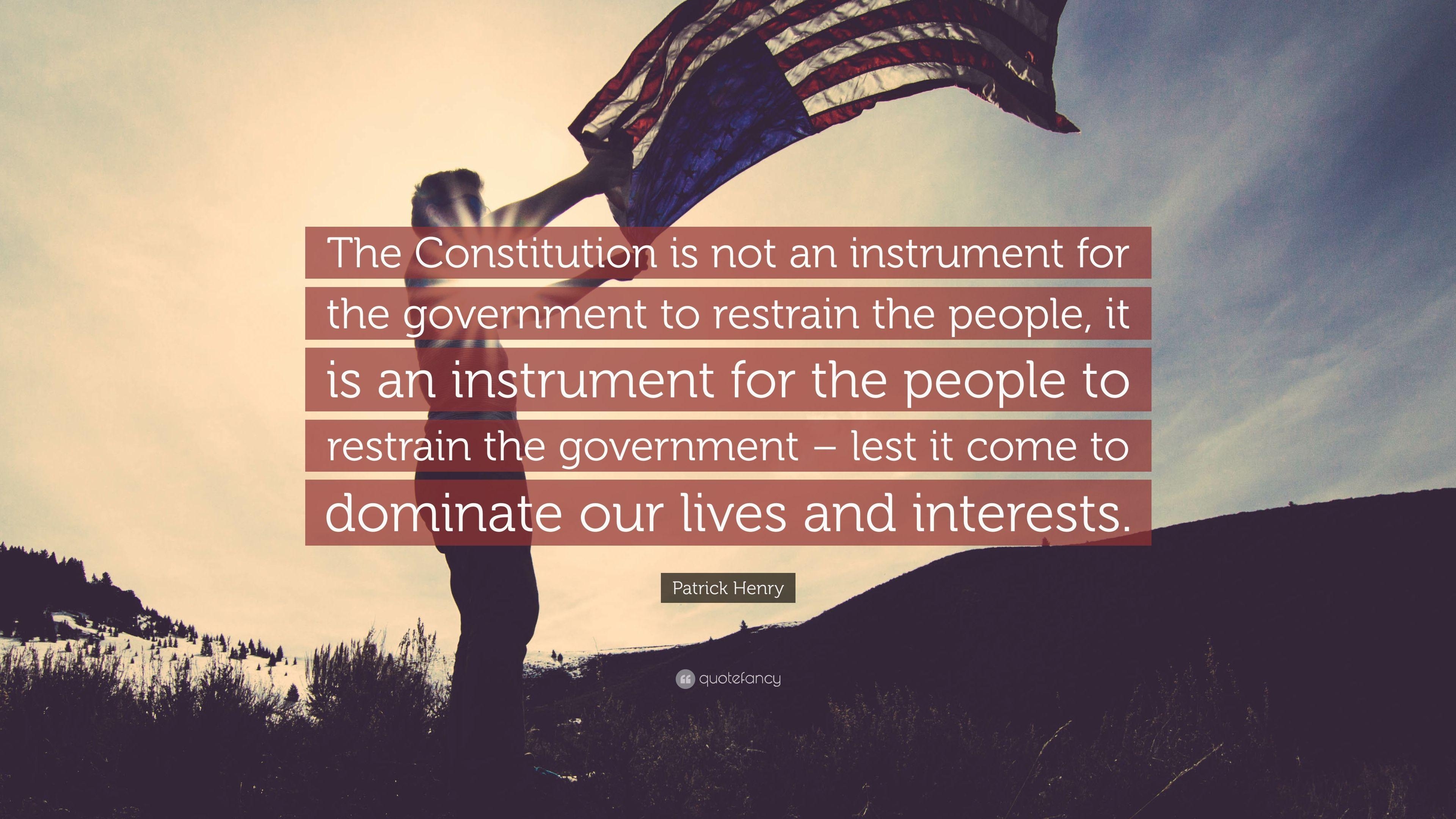 3840x2160 Patrick Henry Quote: “The Constitution is not an instrument for, Desktop