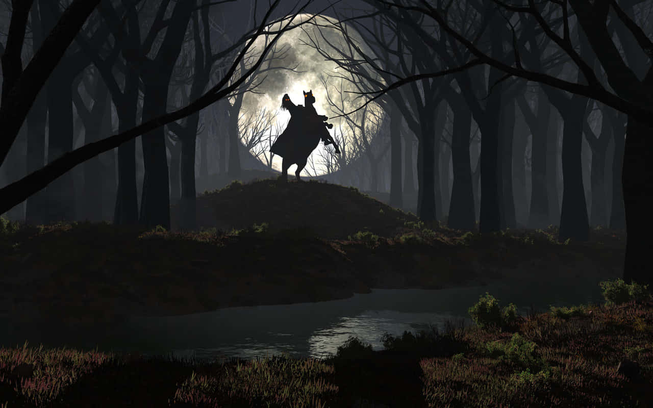 1280x800 Download Mist hangs eerily over a Haunted Forest Wallpaper, Desktop