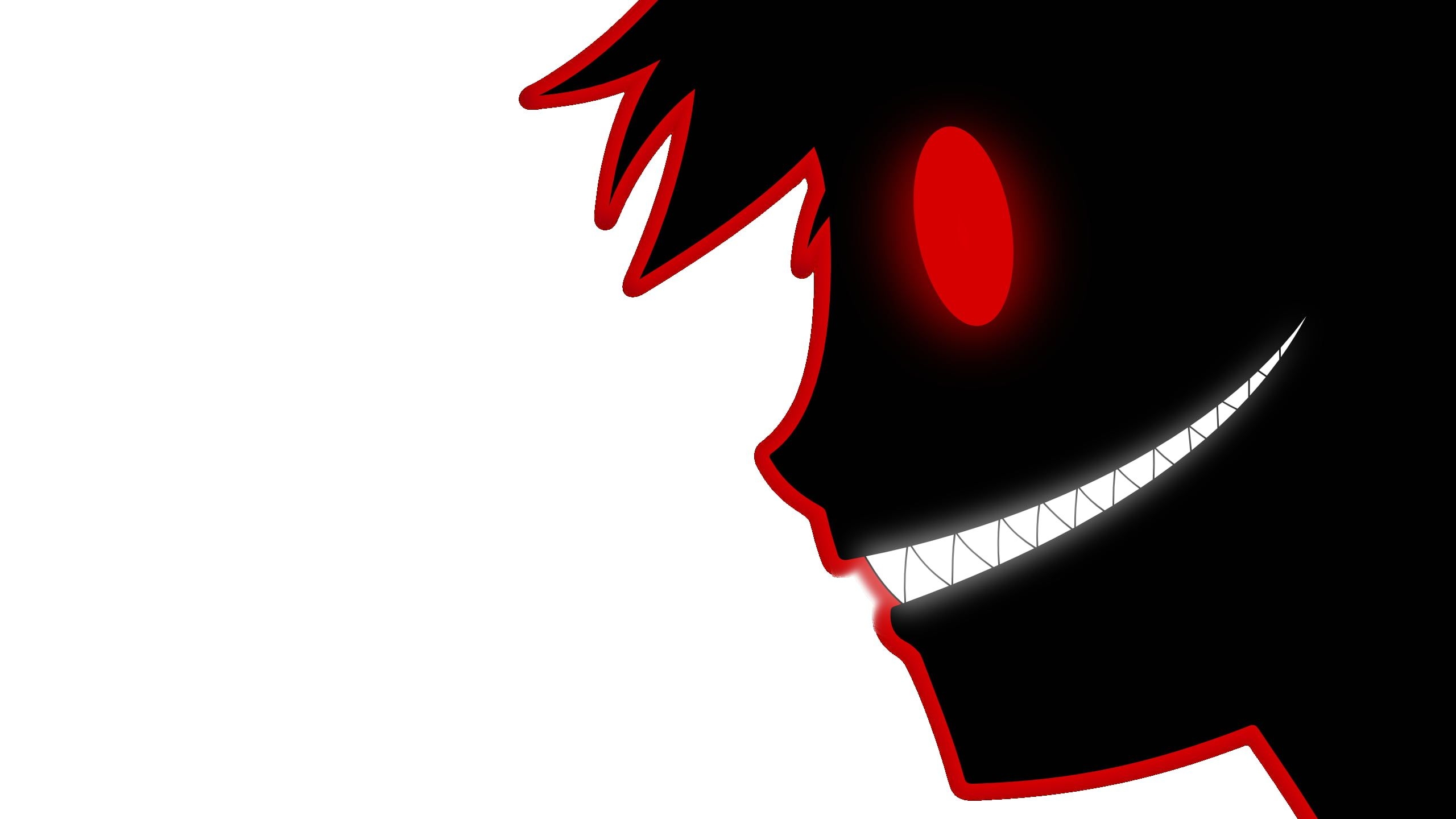 2560x1440 Character digital wallpaper, minimalism, red eyes, anime boys HD, Desktop