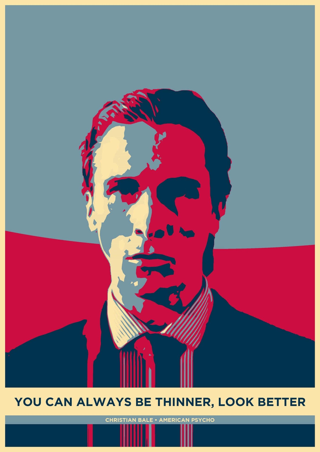 1360x1920 Download American Psycho Red Blue Art HD Wallpaper, Phone