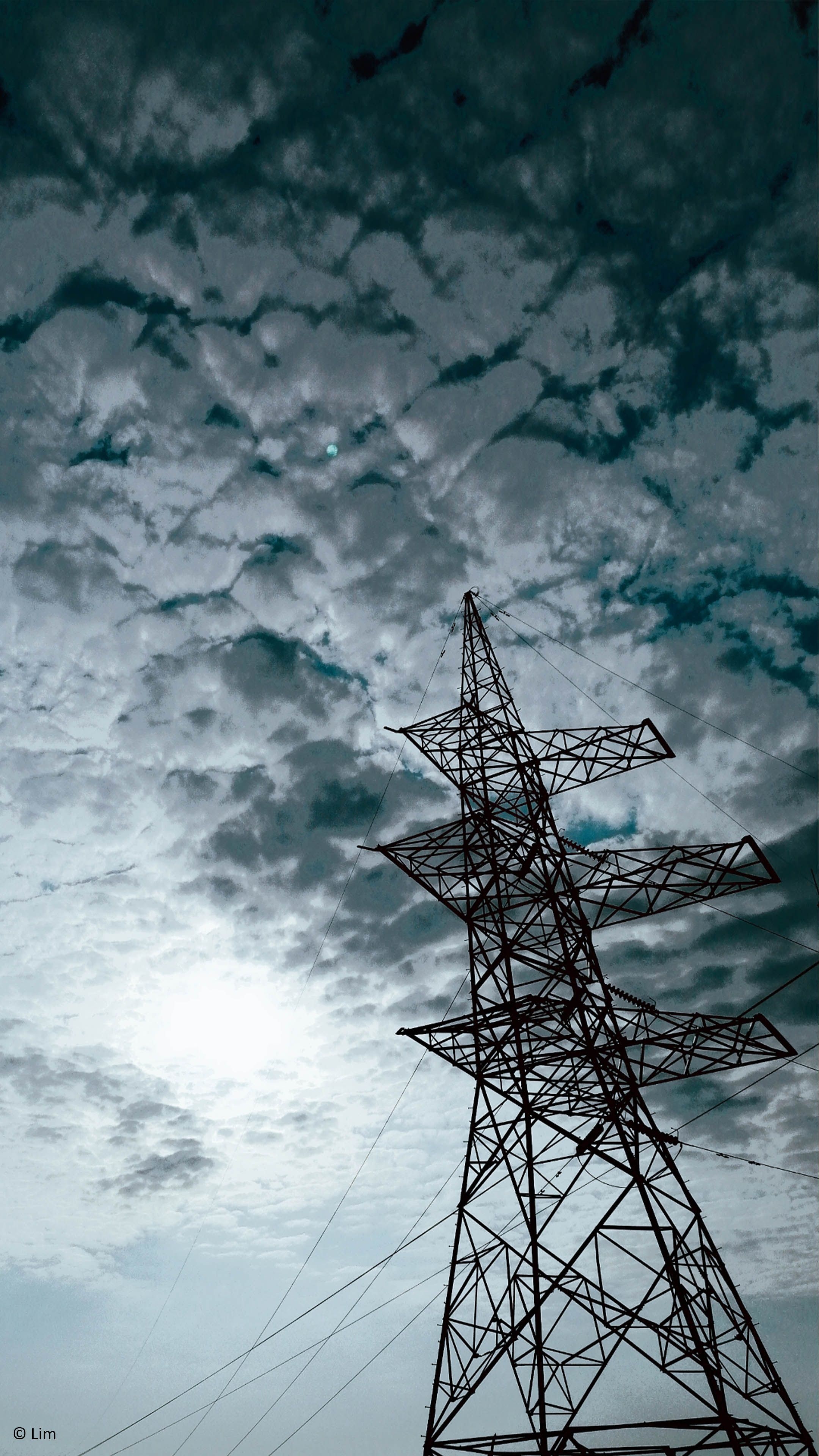 2160x3840 Electric Tower Sun Clouds 4K Ultra HD Mobile Wallpaper, Phone