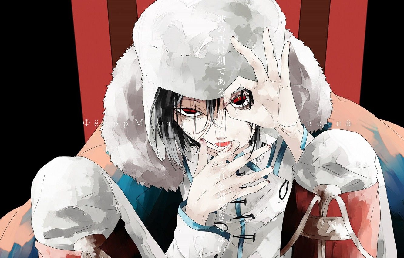 1340x850 Wallpaper hat, guy, Bungou Stray Dogs, Fyodor Dostoevsky, Fyodor Dostoyevsky image for desktop, section сёнэн, Desktop