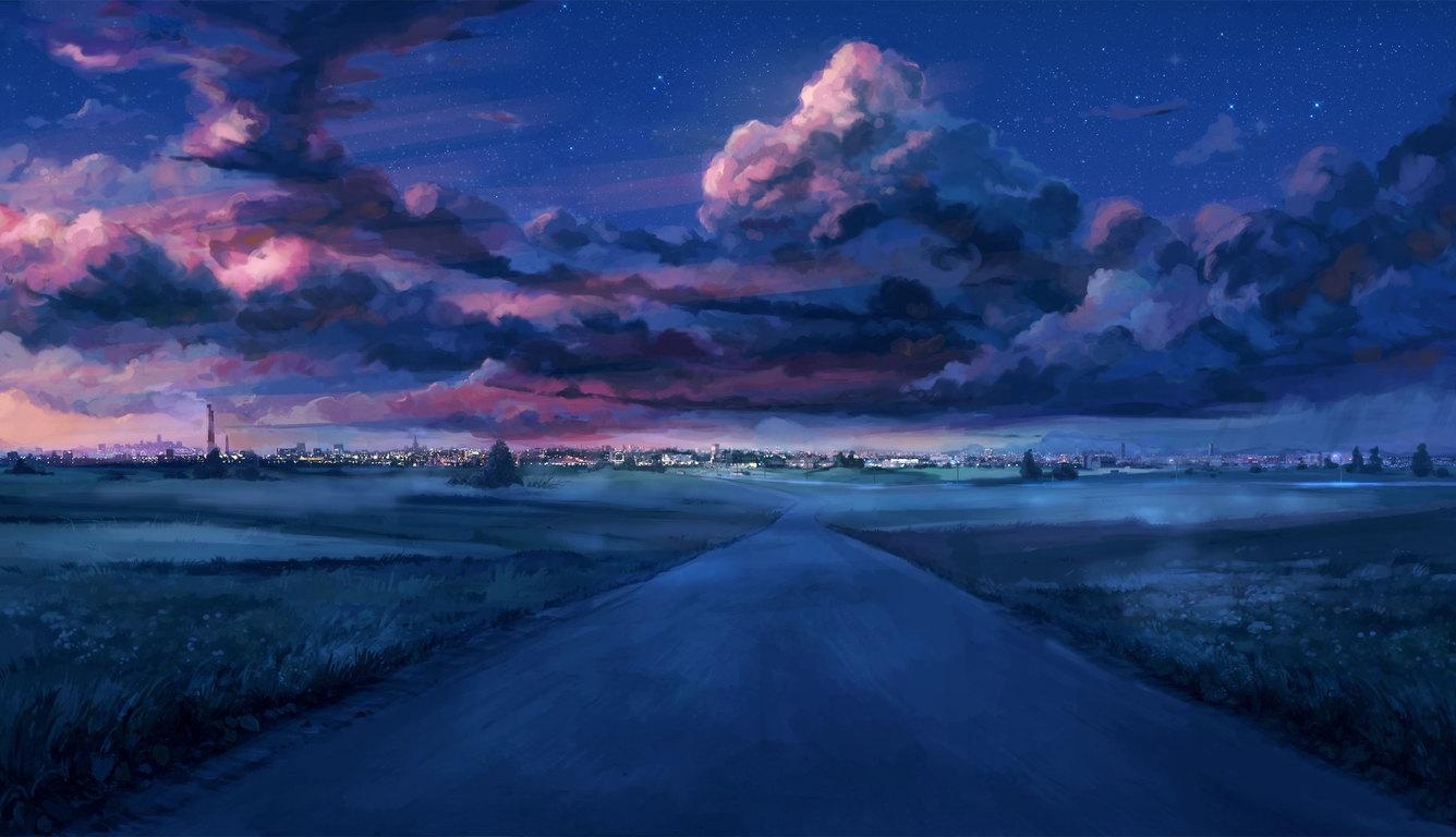 1340x770 Anime Landscape Wallpaper For Laptop Landscape Gallery, Desktop