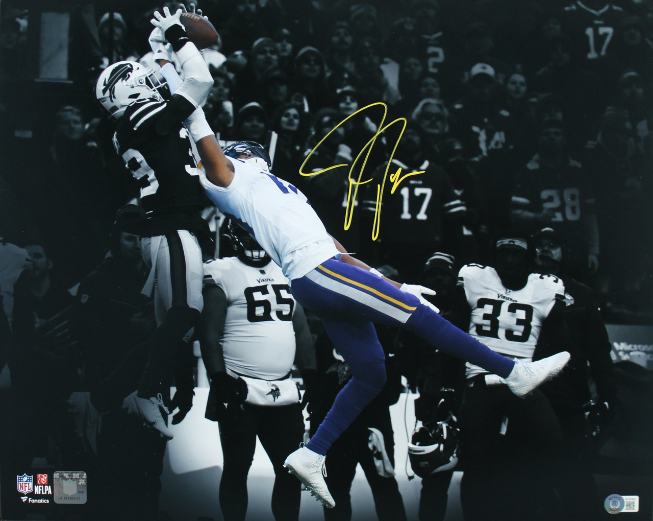 1280x1020 Vikings Justin Jefferson Signed 16x20 The Catch Spotlight Photo BAS Witnessed, Desktop