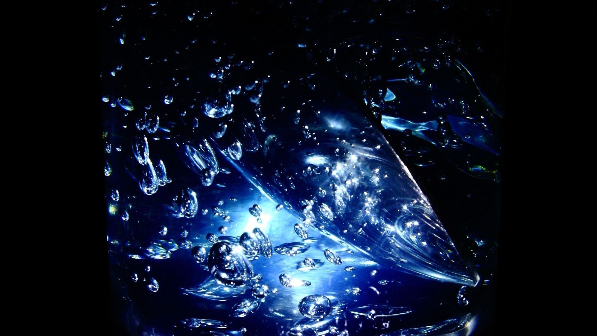 1920x1080 Abstract Blue Black Water Drops Wallpaper, Desktop